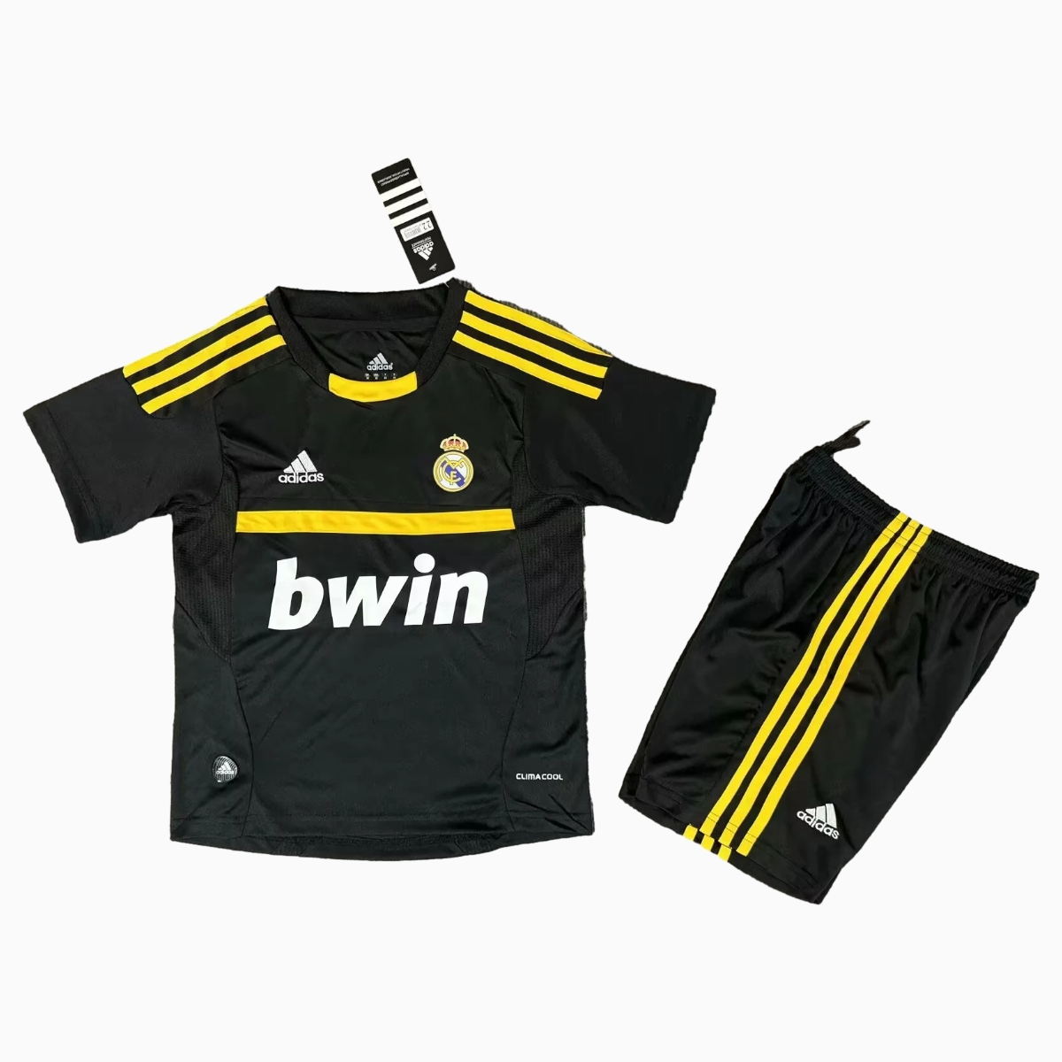 unitedfutballjersey-Retro Real Madrid 11-12 Black Goalkeeper Kids Kit