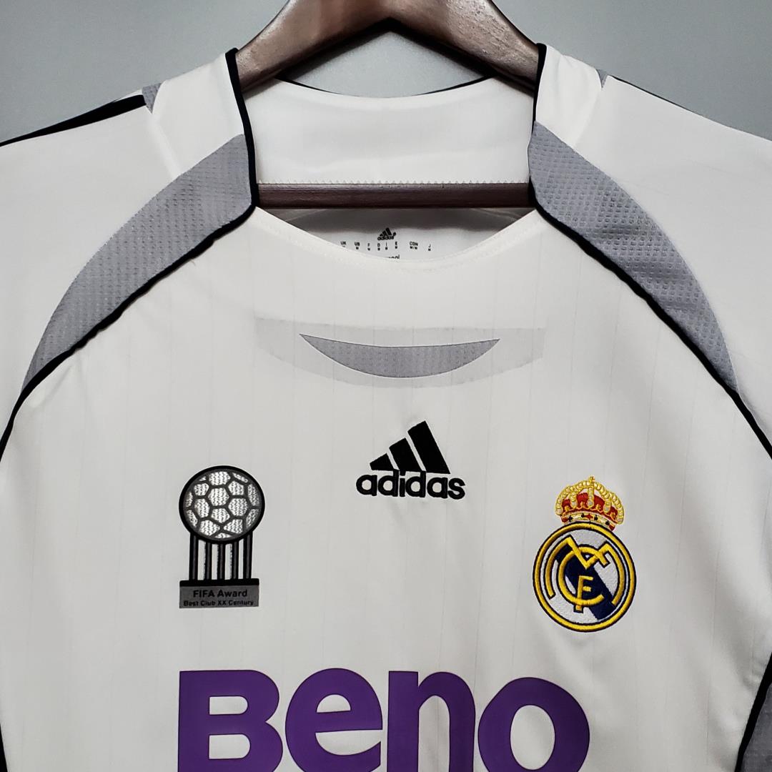 SIUjerseys-Retro Real Madrid 06-07 Home Long Sleeve Jersey