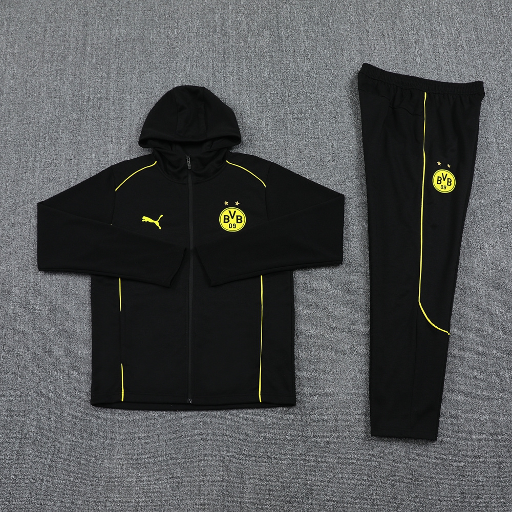 unitedfutballjersey-Dortmund 24-25 Training Hoodie Set - Black Hoodie and Pants