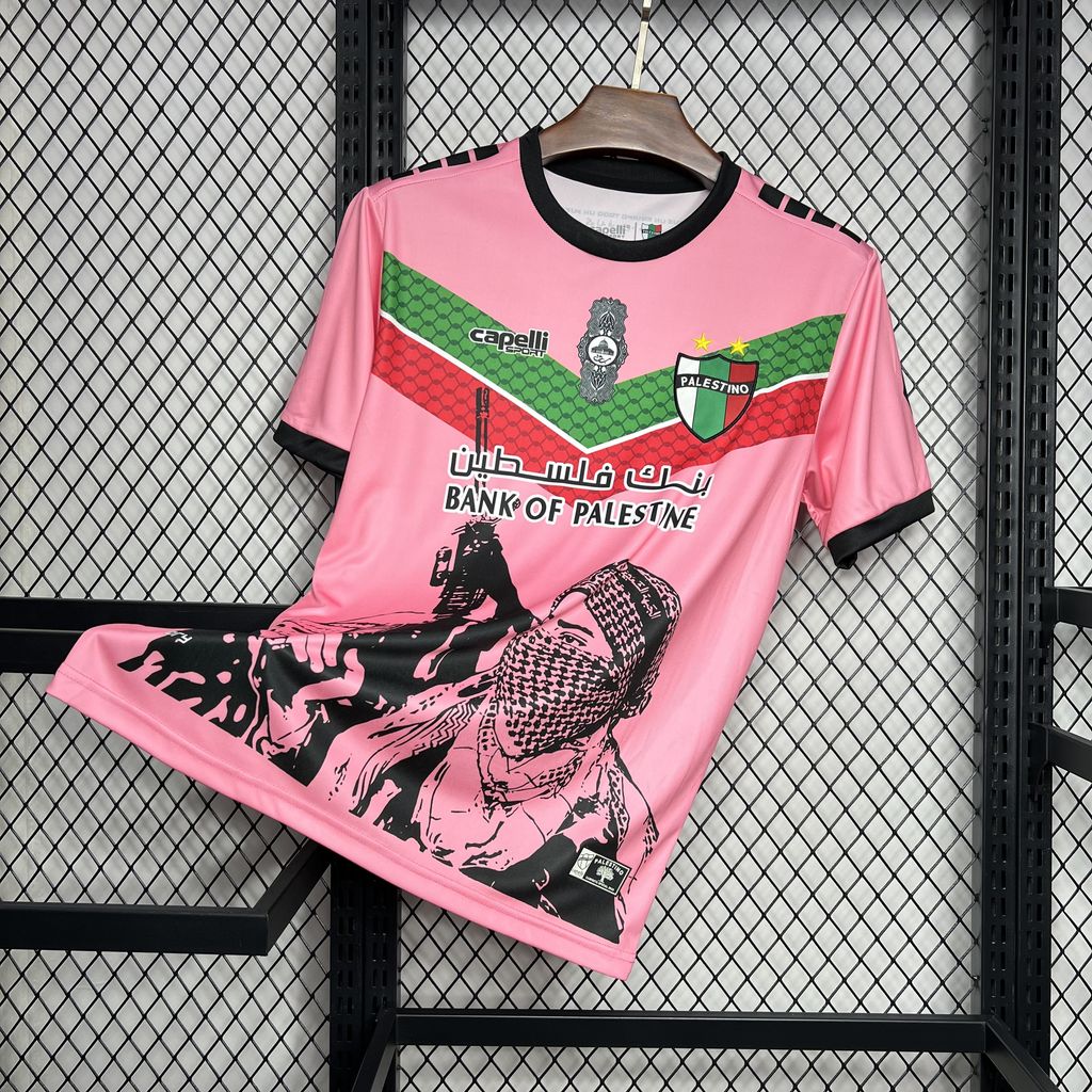 unitedfutballjersey-Club Deportivo Palestino 24-25 Pink Graffiti Jersey - Fans Version