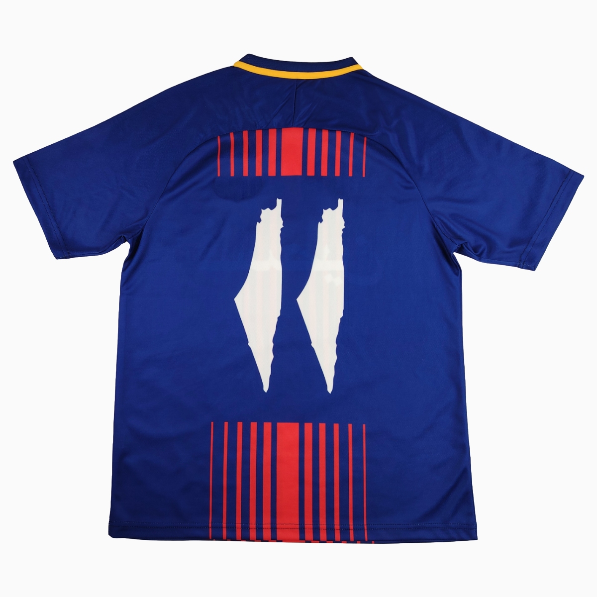 SIUjerseys-FC Palestina 24-25 Blue and Red Striped Jersey with Arabic and Pattern