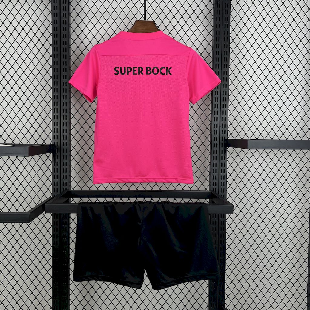 Higojerseys-Sporting CP Portugal 24-25 Pink October Kids Kit