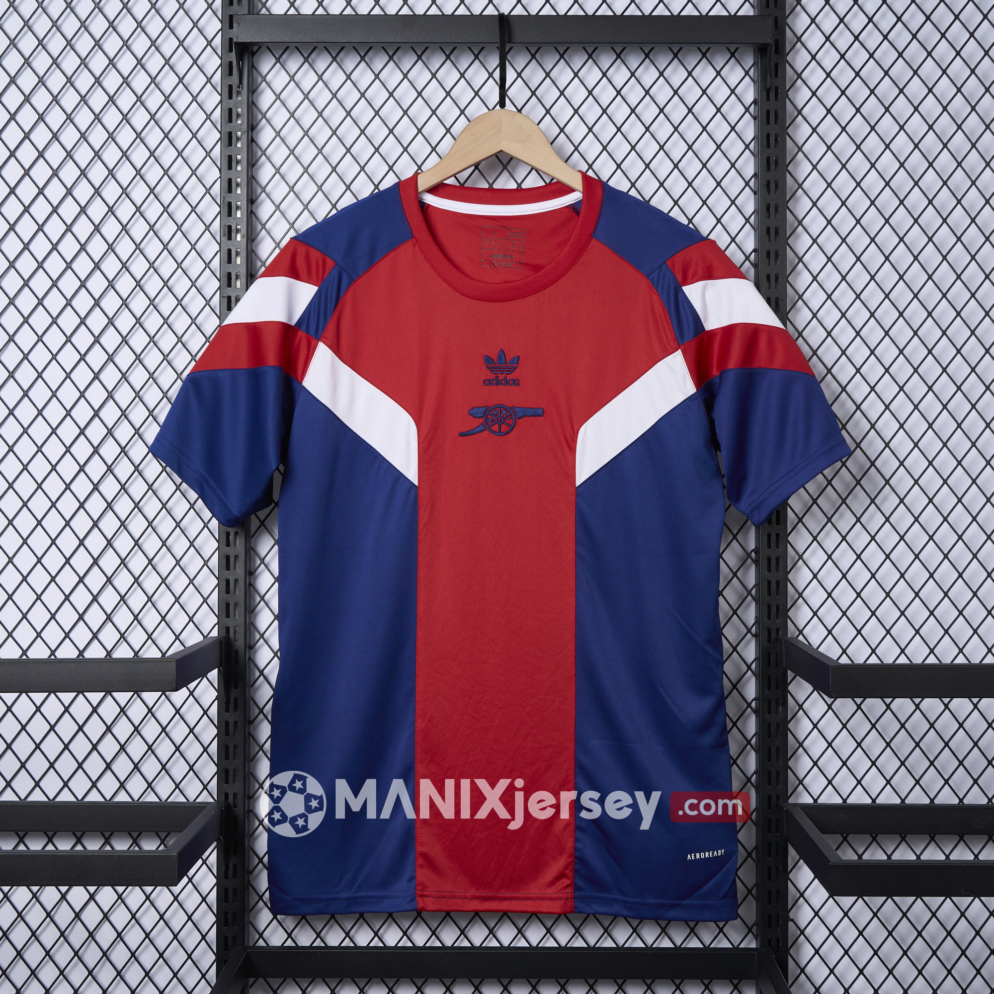 ManixJersey.com | Arsenal x Aries 24-25 Vintage Red T-shirts -Customize Name, Number and Patch | Worldwide Shipping