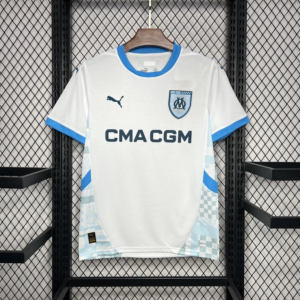 ManixJersey.com | Marseille 24-25 Home Stadium Jersey - Fans Version -Customize Name, Number and Patch | Worldwide Shipping