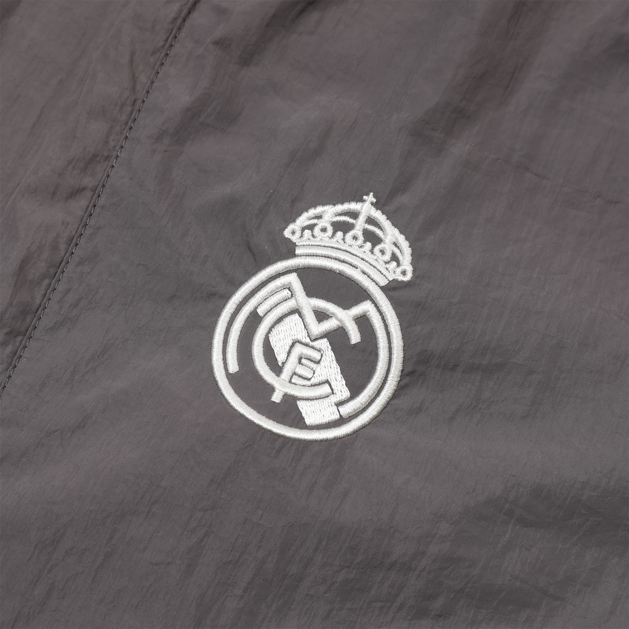 SIUjerseys-Real Madrid 24-25 Throwback Windbreaker Suit - Grey Jackets & Pants
