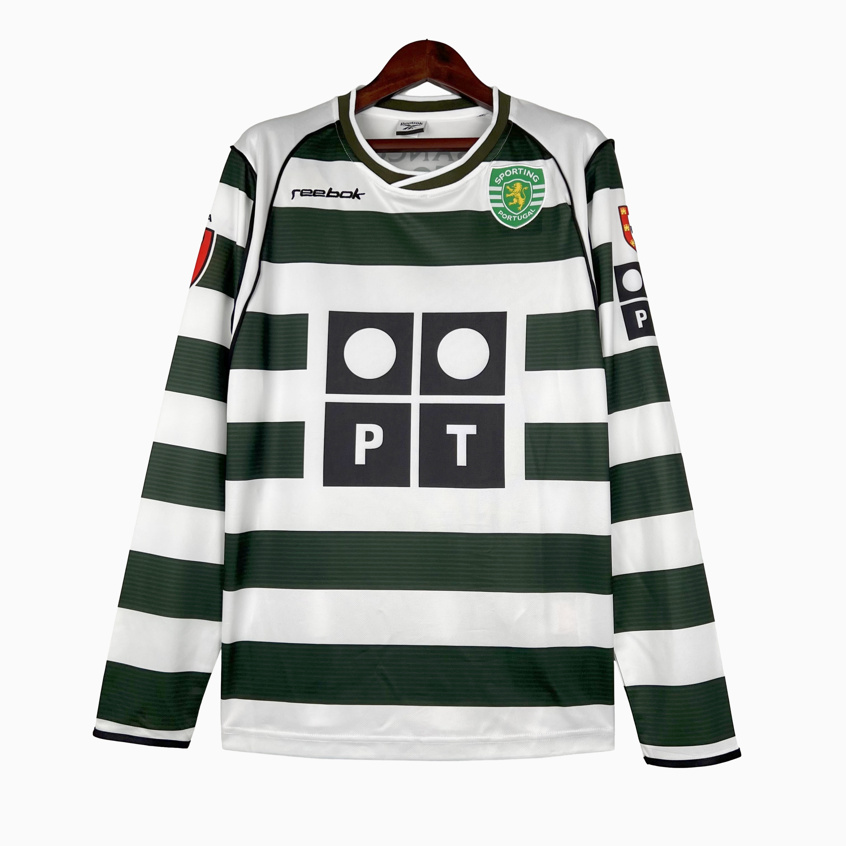 unitedfutballjersey-Retro Sporting CP 03-04 Home Stadium Long Sleeve Jersey