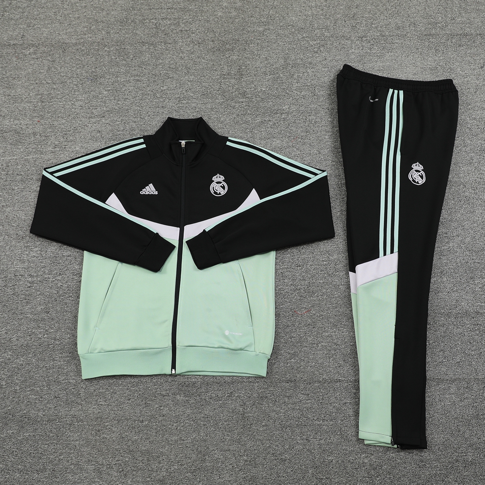 SIUjerseys-Real Madrid 24-25 Originals LFSTLR Jacket Training Tracksuit - Black and Light Green