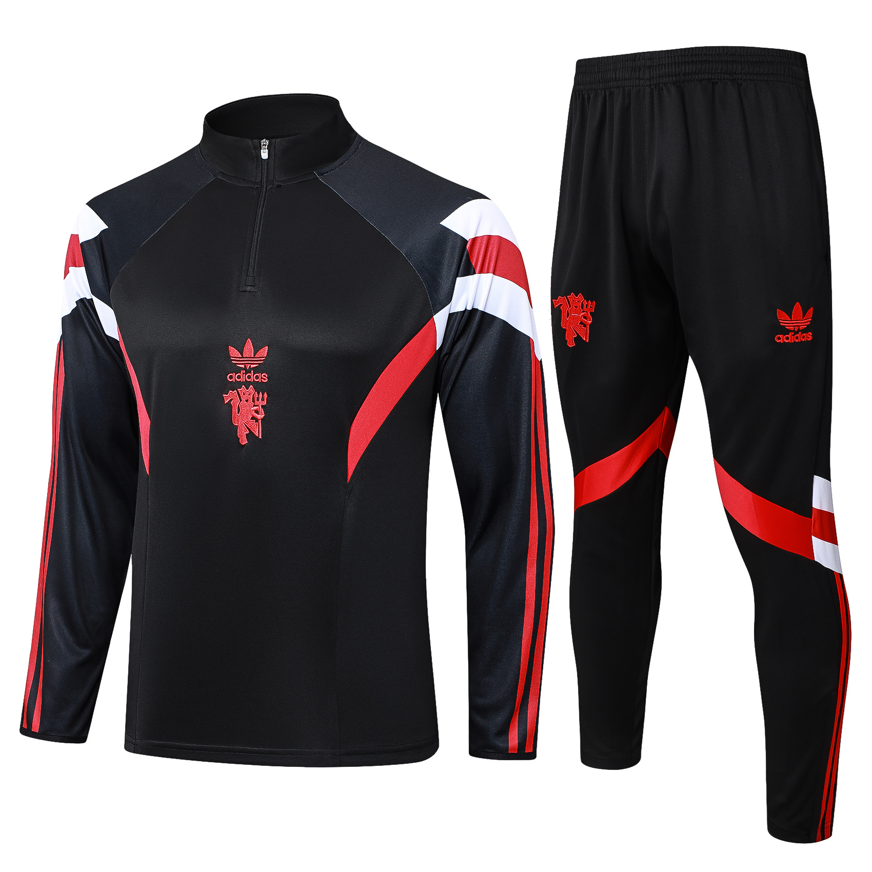 SIUjerseys-Manchester United 24-25 Originals LFSTLR Long Sleeve Training Set - Black