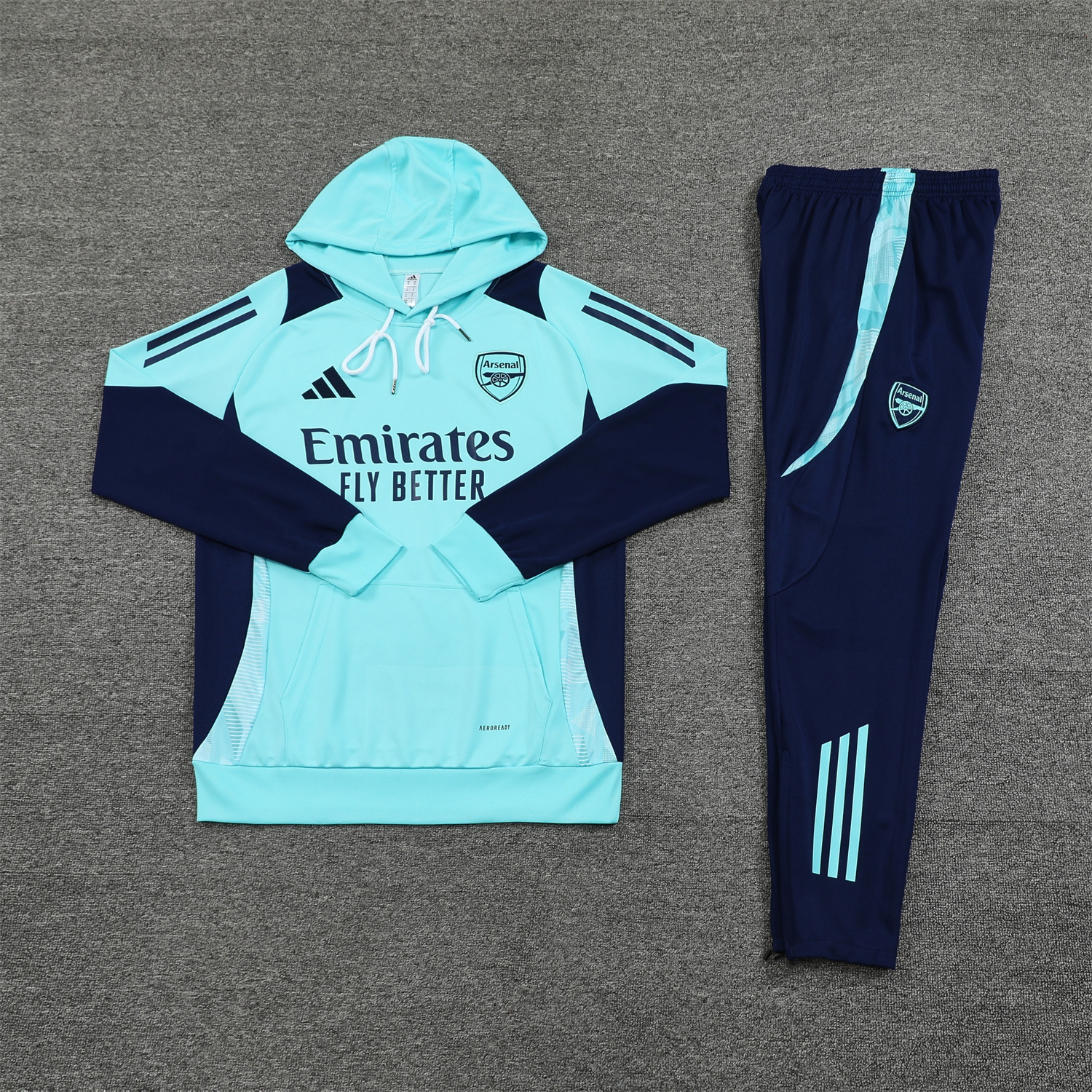 SIUjerseys-Arsenal 24-25 Training Hoodie Set - Cyan Hoodie and Deep Blue Pants