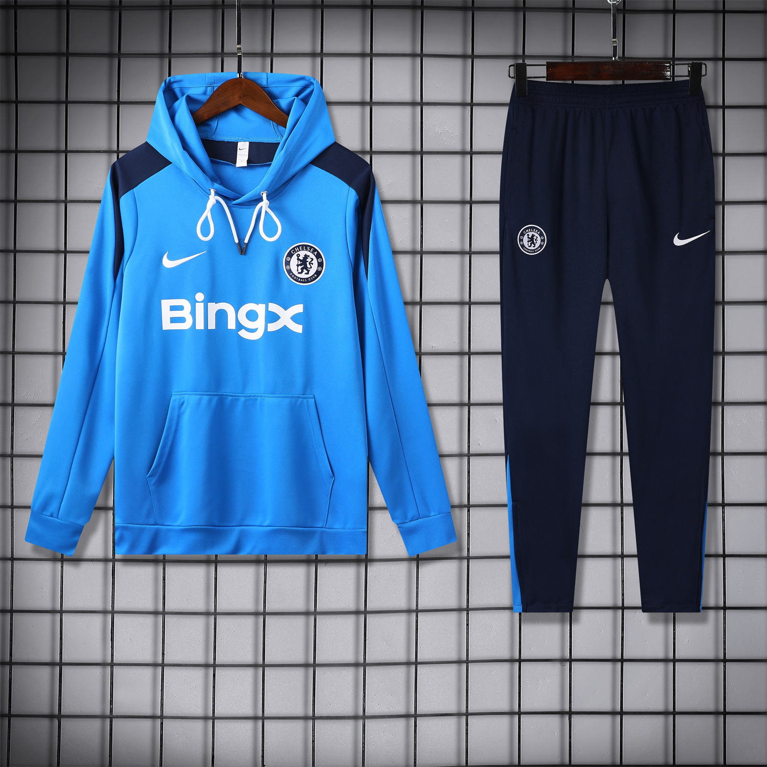 unitedfutballjersey-C.H.E.L.S.E.A 24-25 Training Hoodie Set - Blue Hoodie and Deep Blue Pants