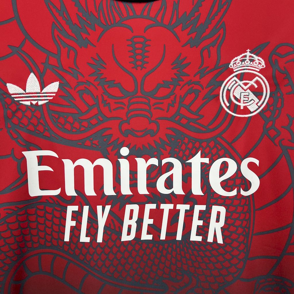 unitedfutballjersey-Real Madrid 24-25 Red & Black Dragon Special Edition Jersey