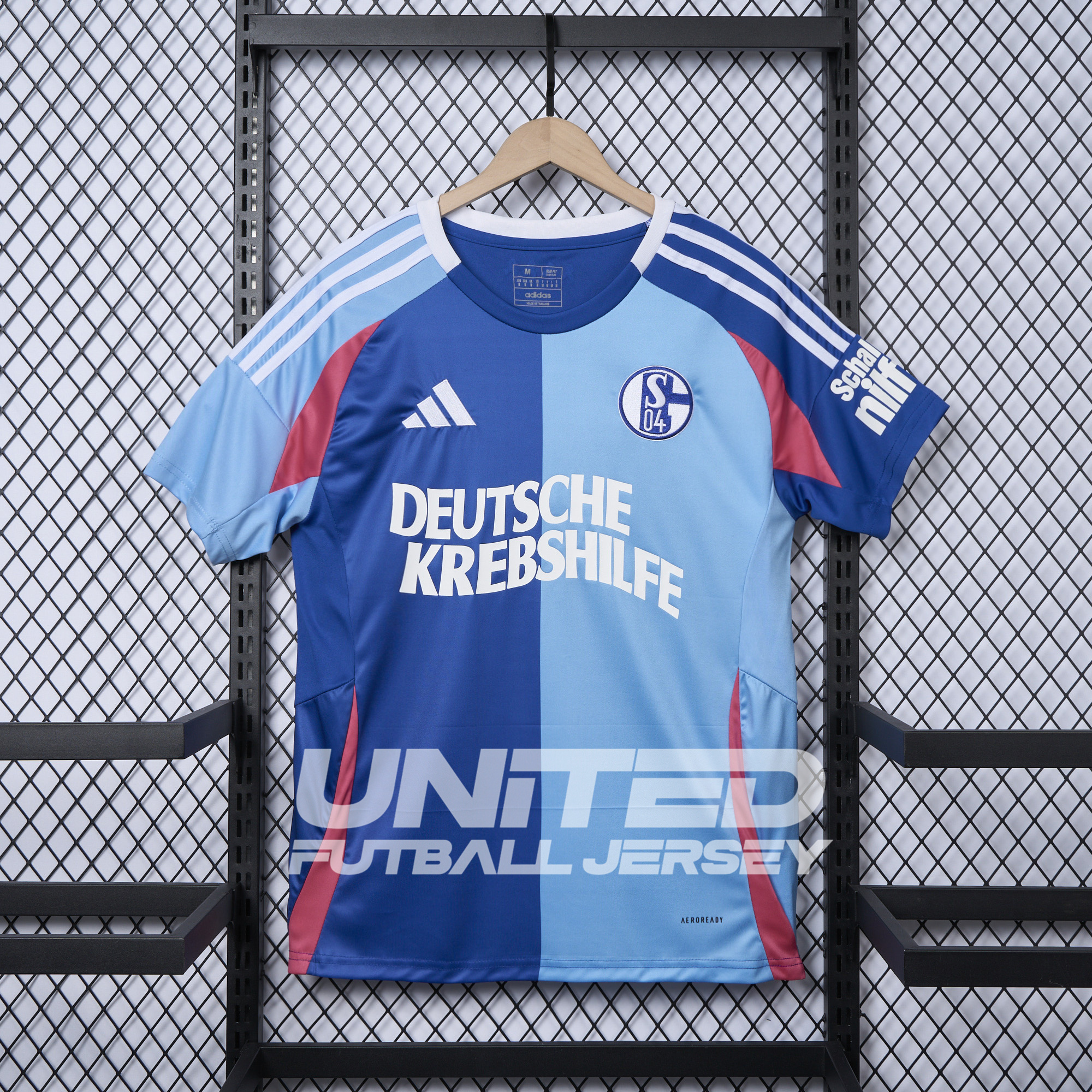 Unitedfootballkit.com | Schalke 04 24-25 German Cancer Aid Special Jersey - Fans Version -Customize Name, Number and Patch | Worldwide Shipping