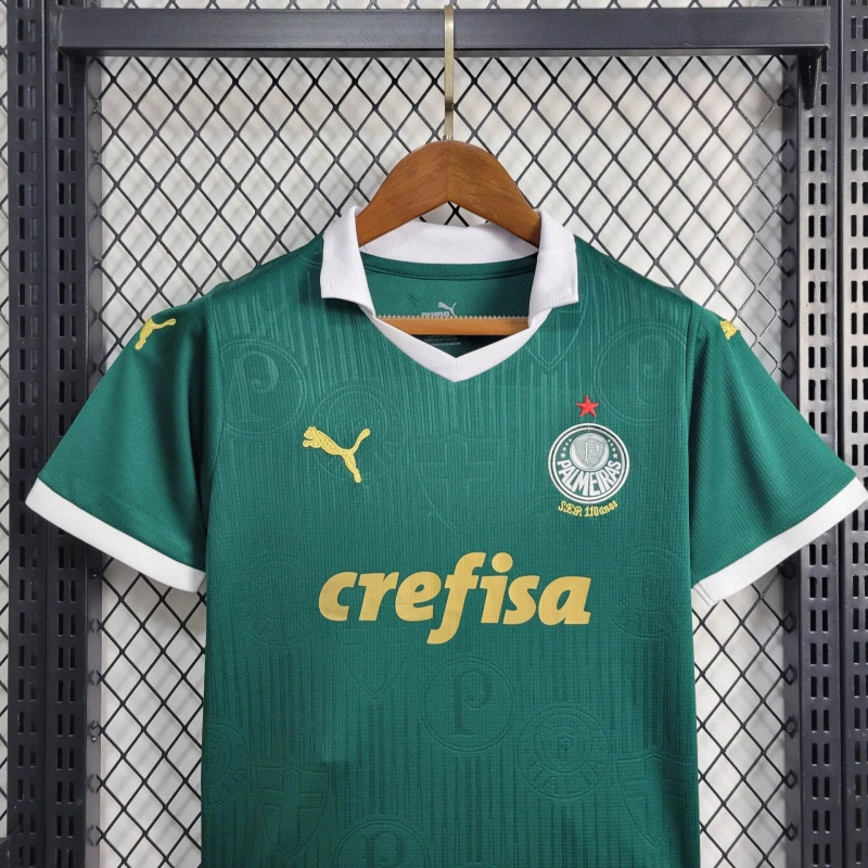 unitedfutballjersey-Palmeiras 2024 Home Stadium Kids Kit