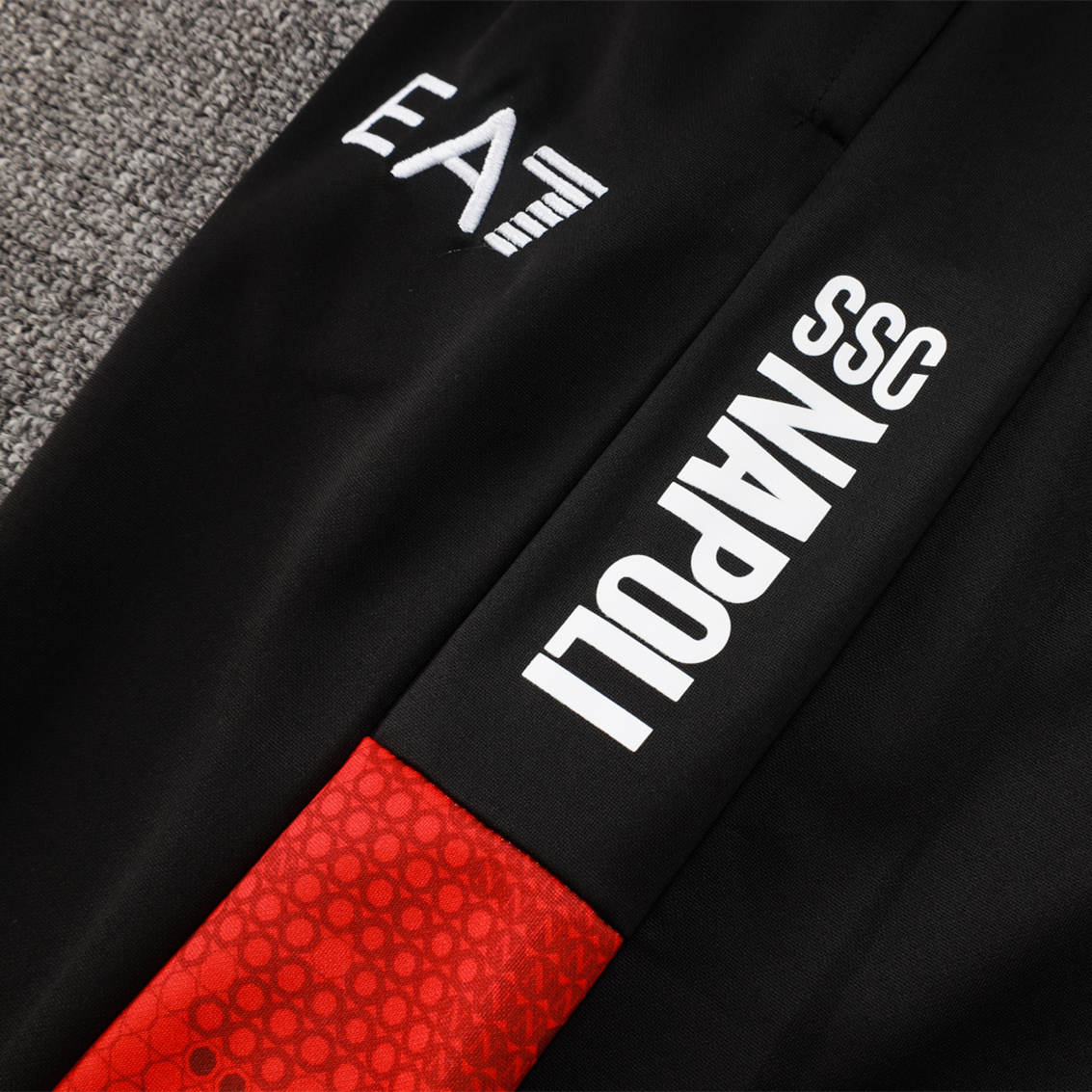 SIUjerseys-Napoli 24-25 Long Sleeve Training Set - Red Top and Black Pants