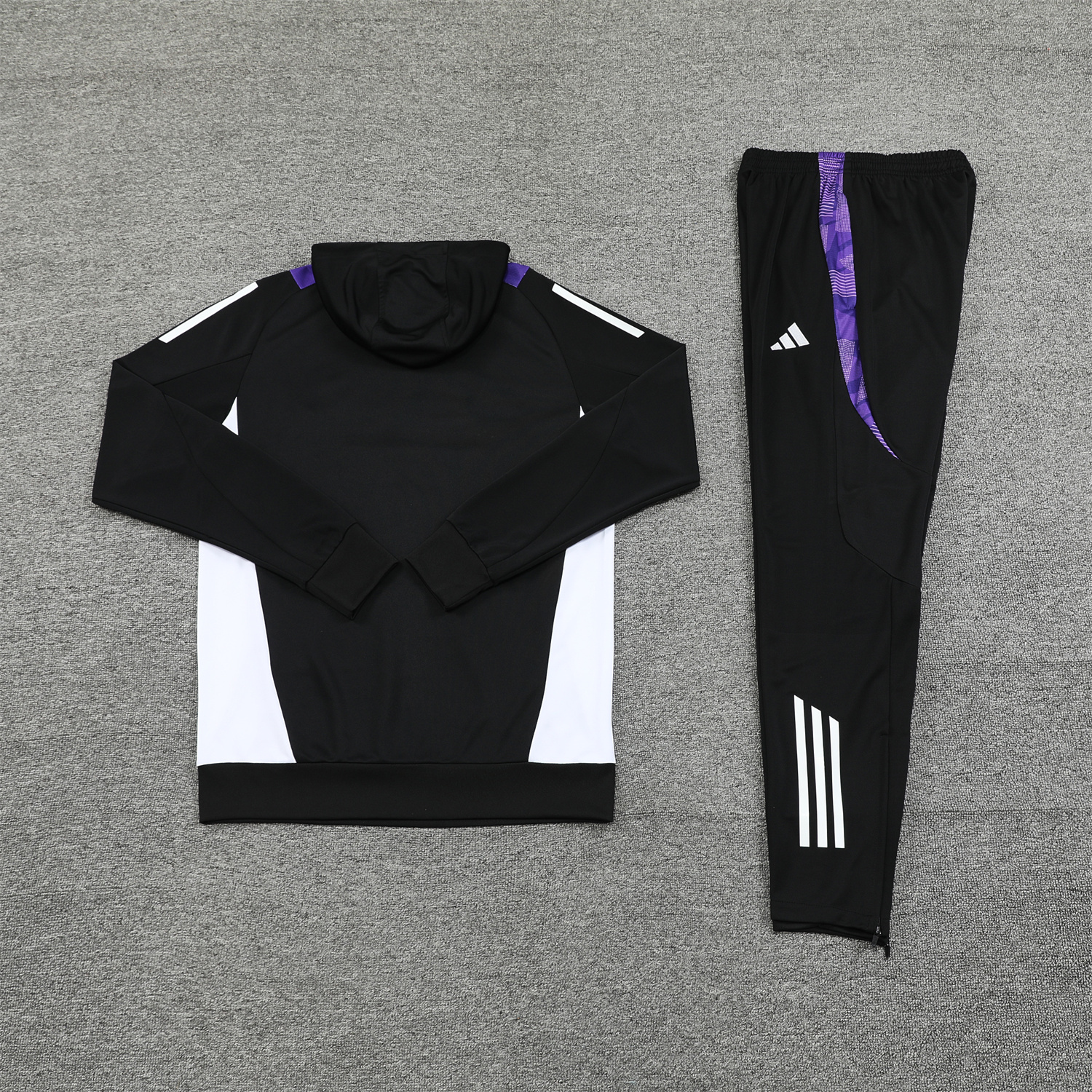 SIUjerseys-Real Madrid 24-25 Training Hoodie Set - Black Hoodie and Black Pants