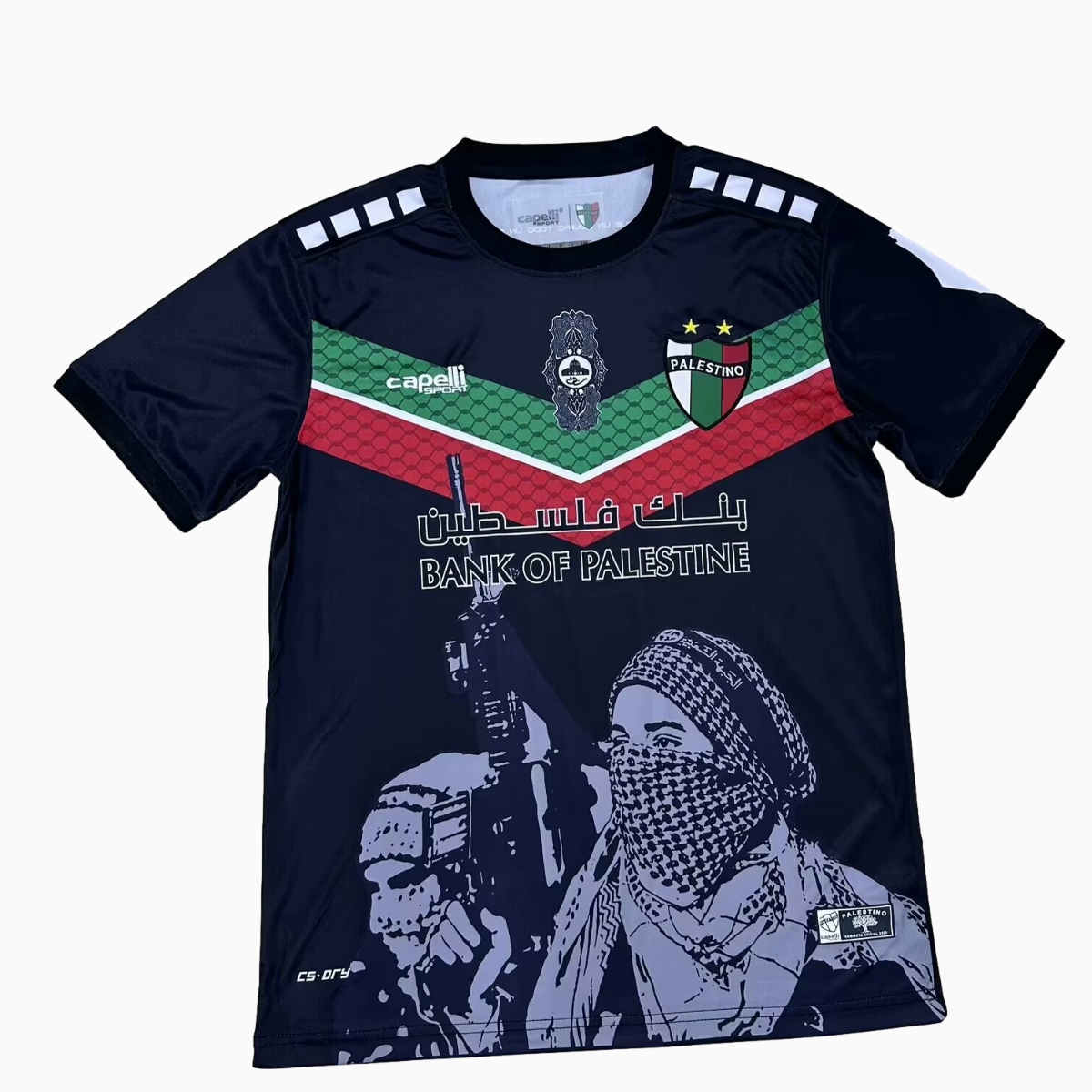 unitedfutballjersey-Club Deportivo Palestino 24-25 Black Graffiti Jersey - Fans Version