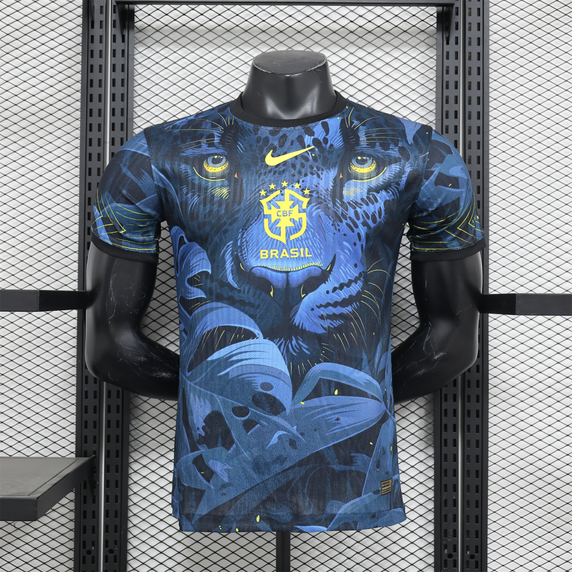 SIUjerseys-Brazil 2024 Black Blue Tiger Jersey - Player Version