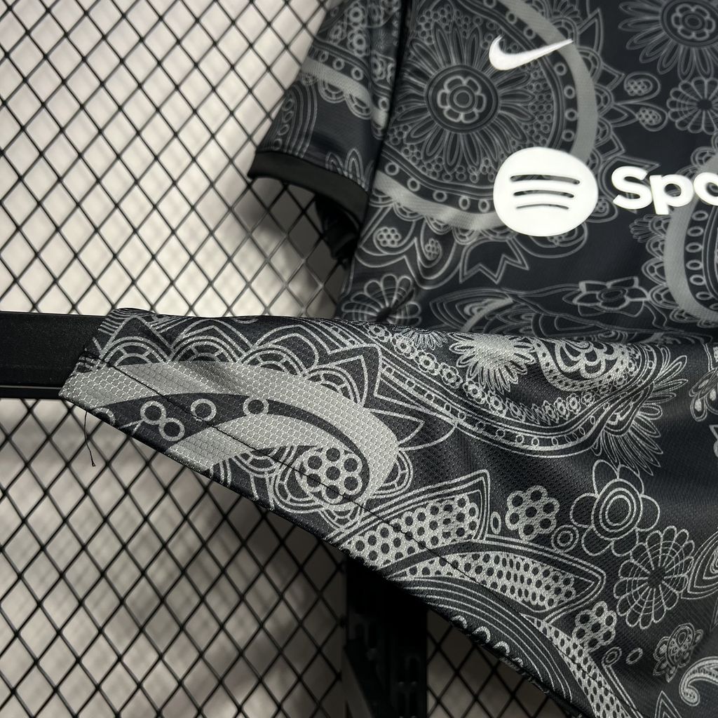 SIUjerseys-Barcelona 24-25 Black Grey Pattern Jersey - Fans Version