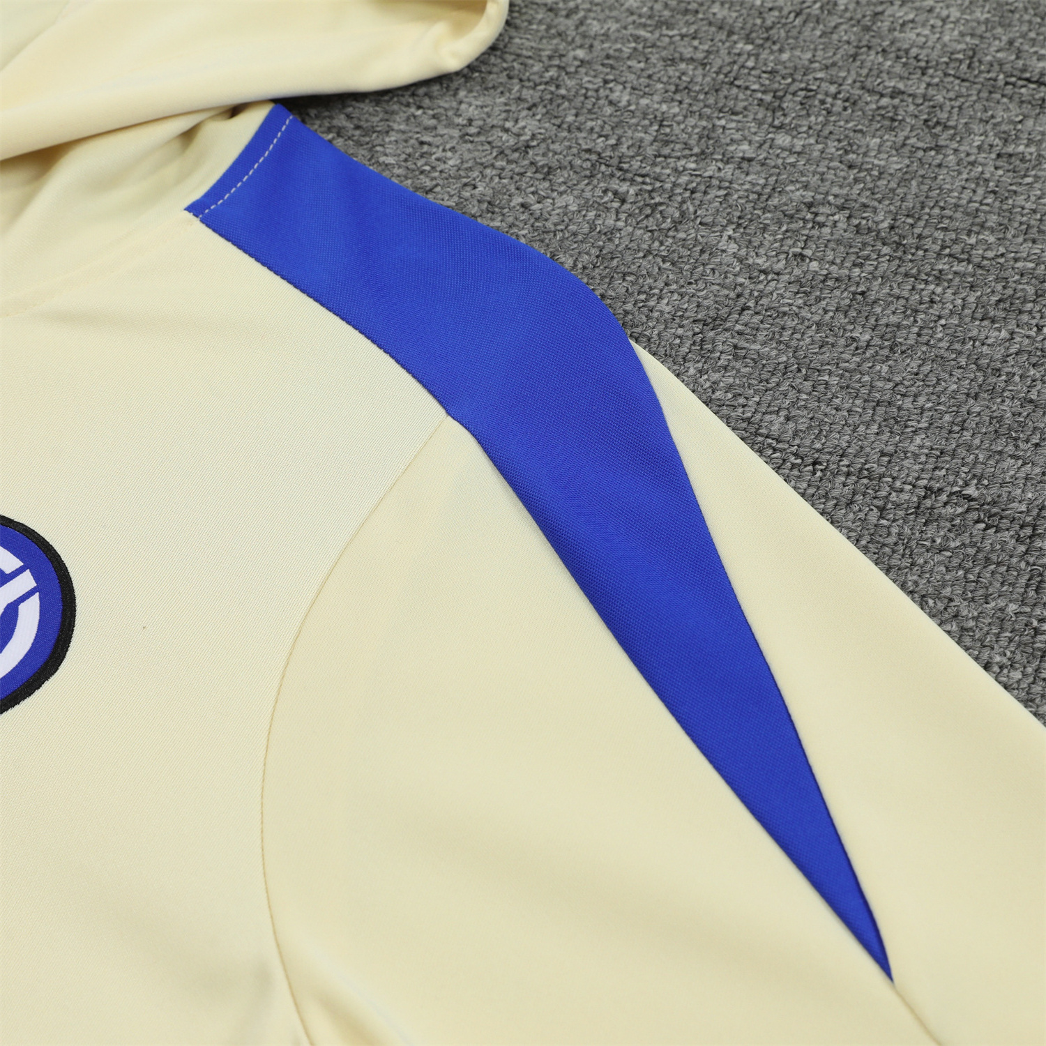 SIUjerseys-Inter Milan 24-25 Training Hoodie Set - Yellow Hoodie and Blue - Gray Pants