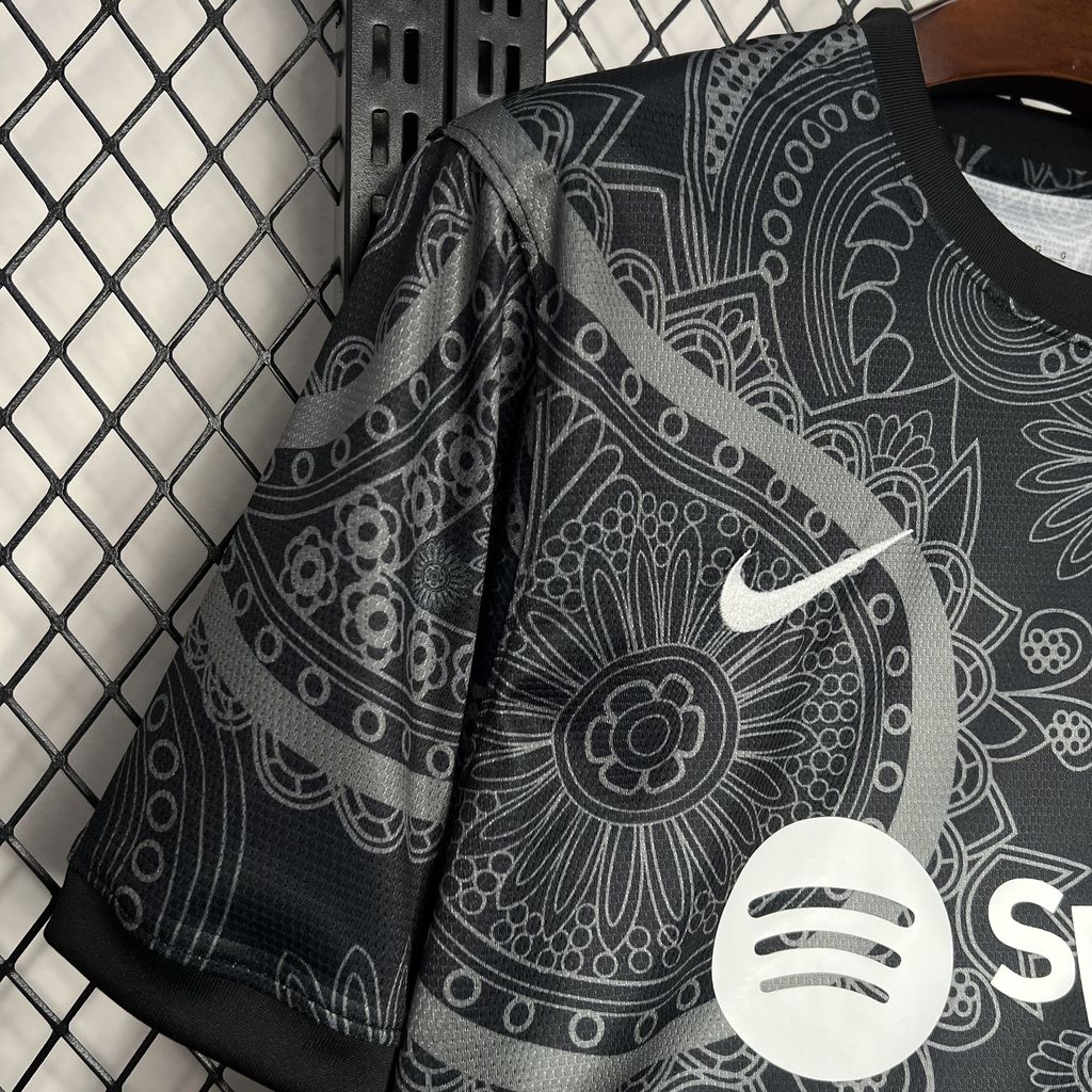 SIUjerseys-Barcelona 24-25 Black Grey Pattern Jersey - Fans Version