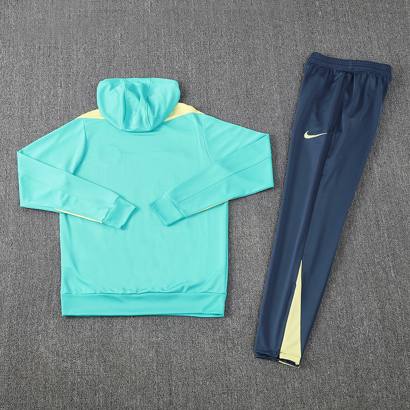 SIUjerseys-Club América 2025 Training Hoodie Set - Green Hoodie and Deep Blue Pants