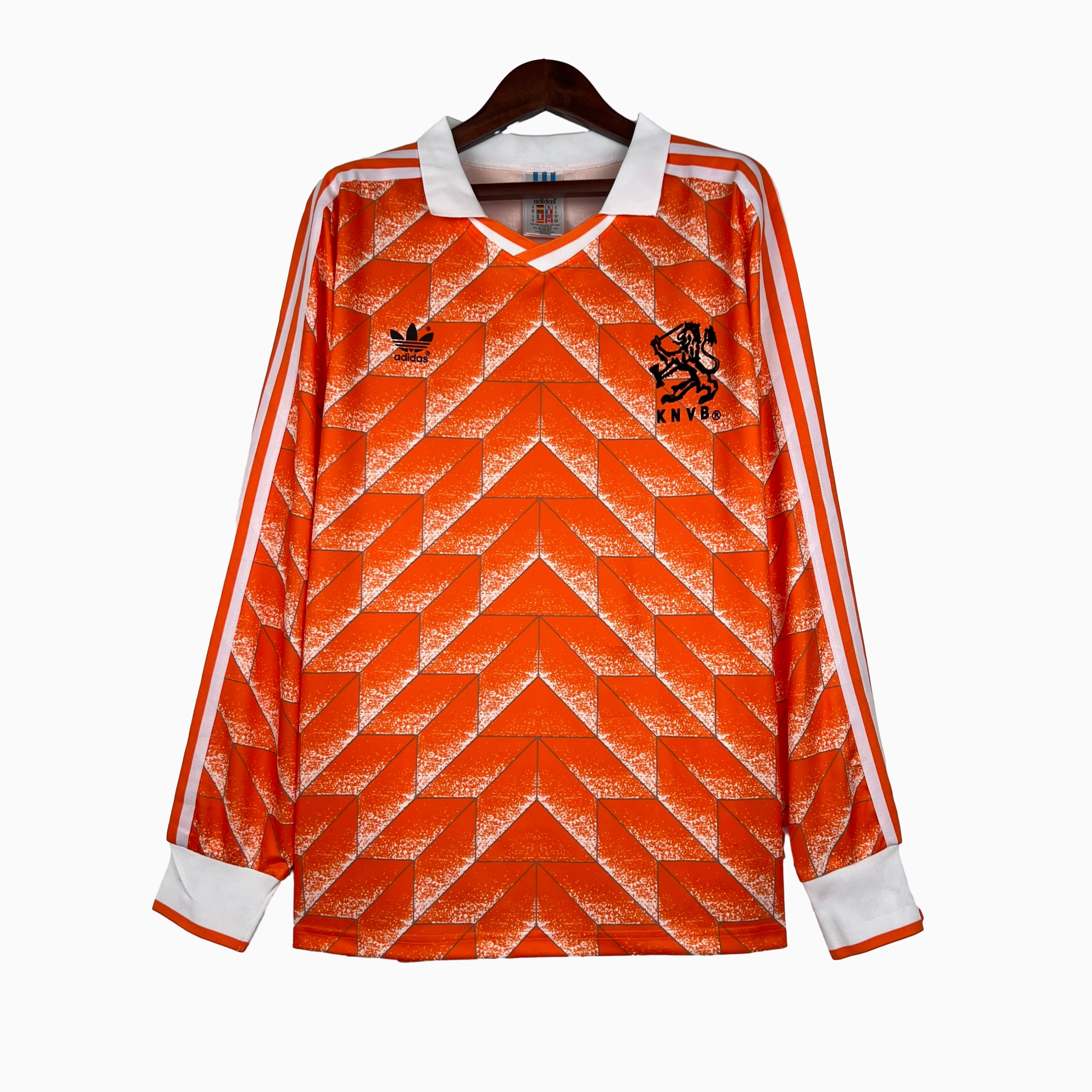 SIUjerseys-Retro Netherlands1988 Home Stadium Long Sleeve Jersey