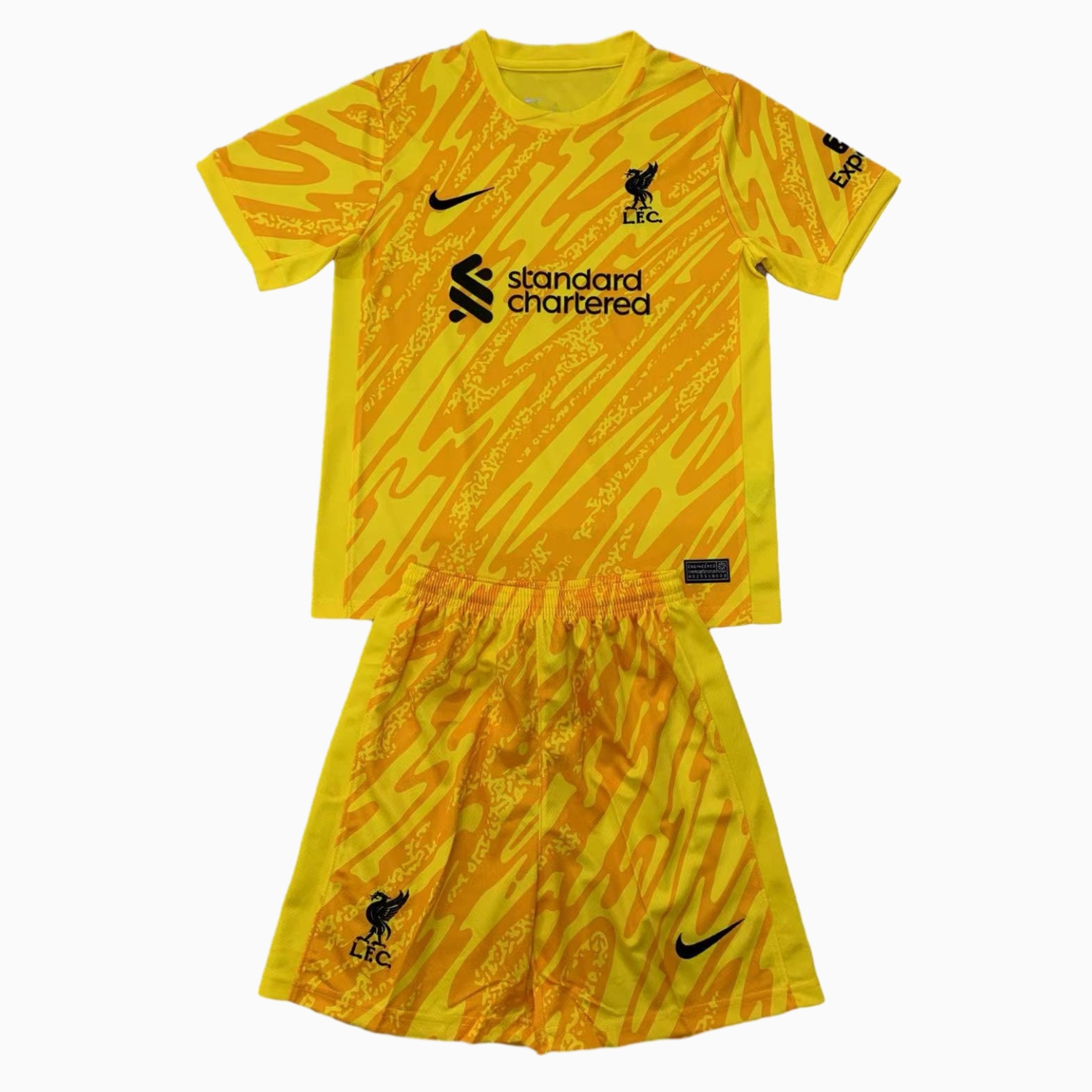 SIUjerseys-Liver.pool 24-25 Yellow Goalkeeper Kids Kit