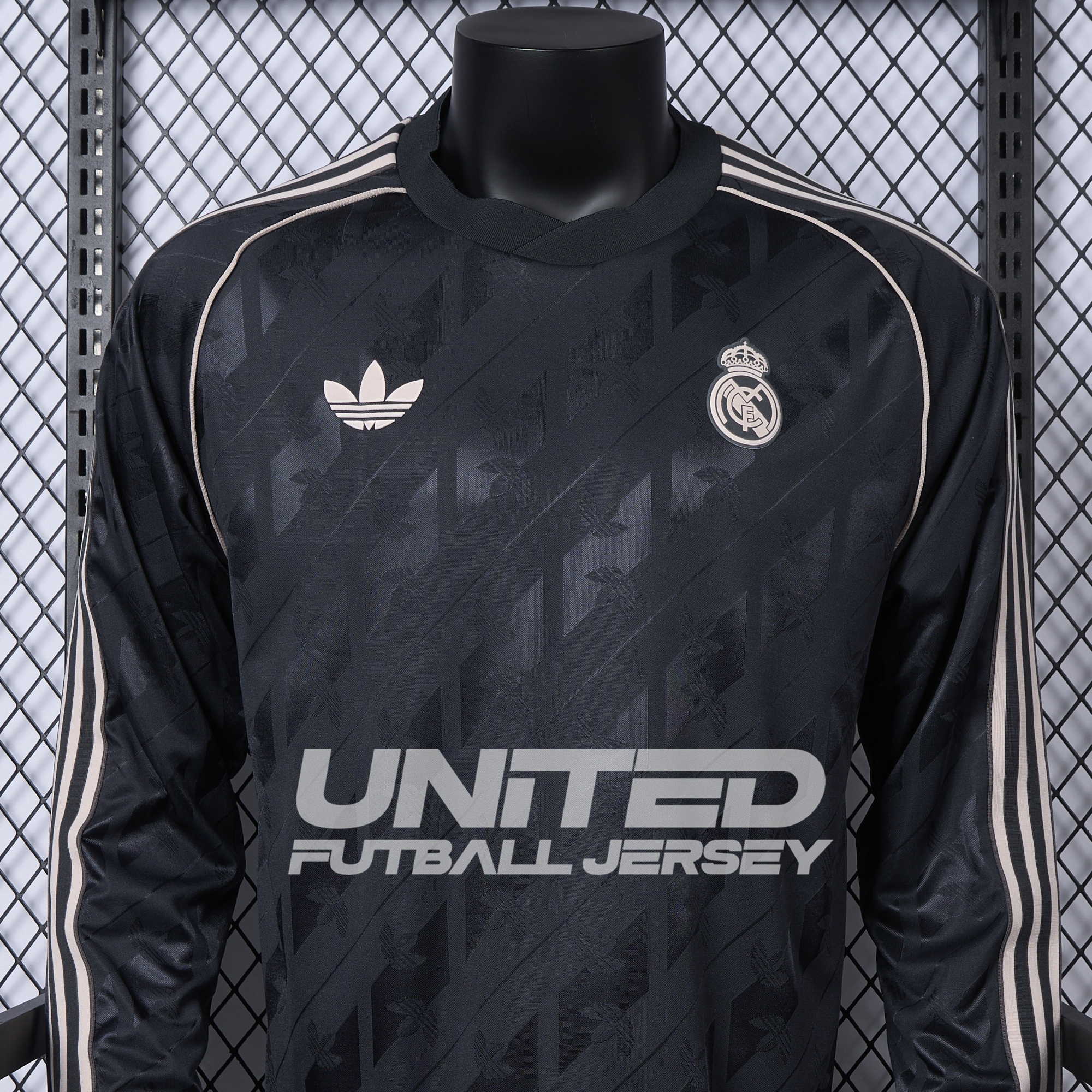 unitedfutballjersey-Real Madrid 24-25 Originals LFSTLR Long Sleeve Charcoal Jersey - Player Version