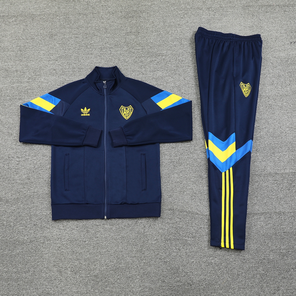 SIUjerseys-Boca Juniors 24-25 Jacket Training Tracksuit - Deep Blue Top and Pants