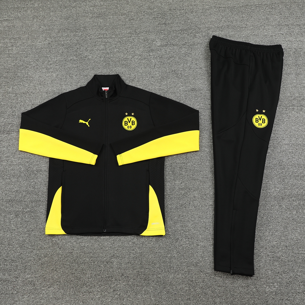 SIUjerseys-Dortmund 24-25 Jacket Training Tracksuit - Black and Yellow