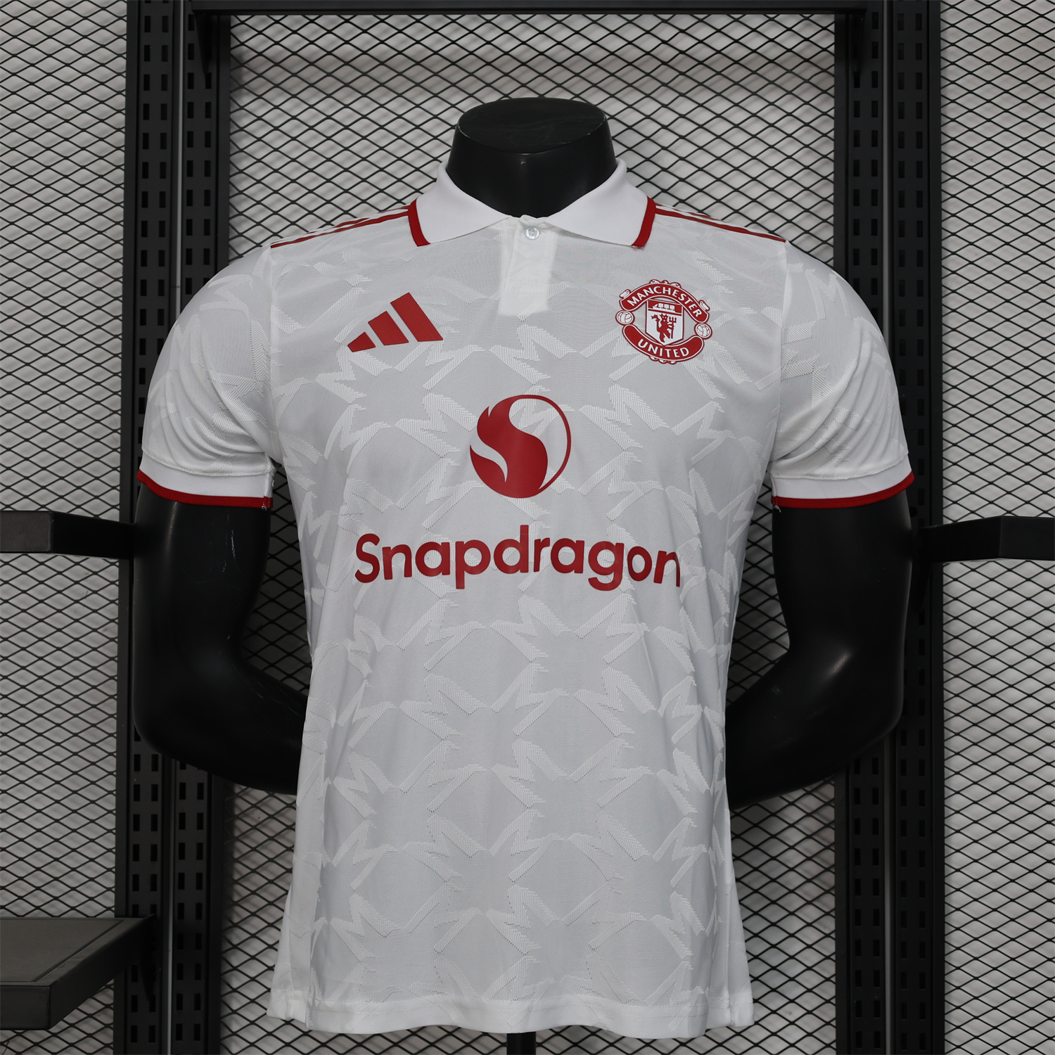 unitedfutballjersey-Manchester United 24-25 White POLO Jersey - Player Version