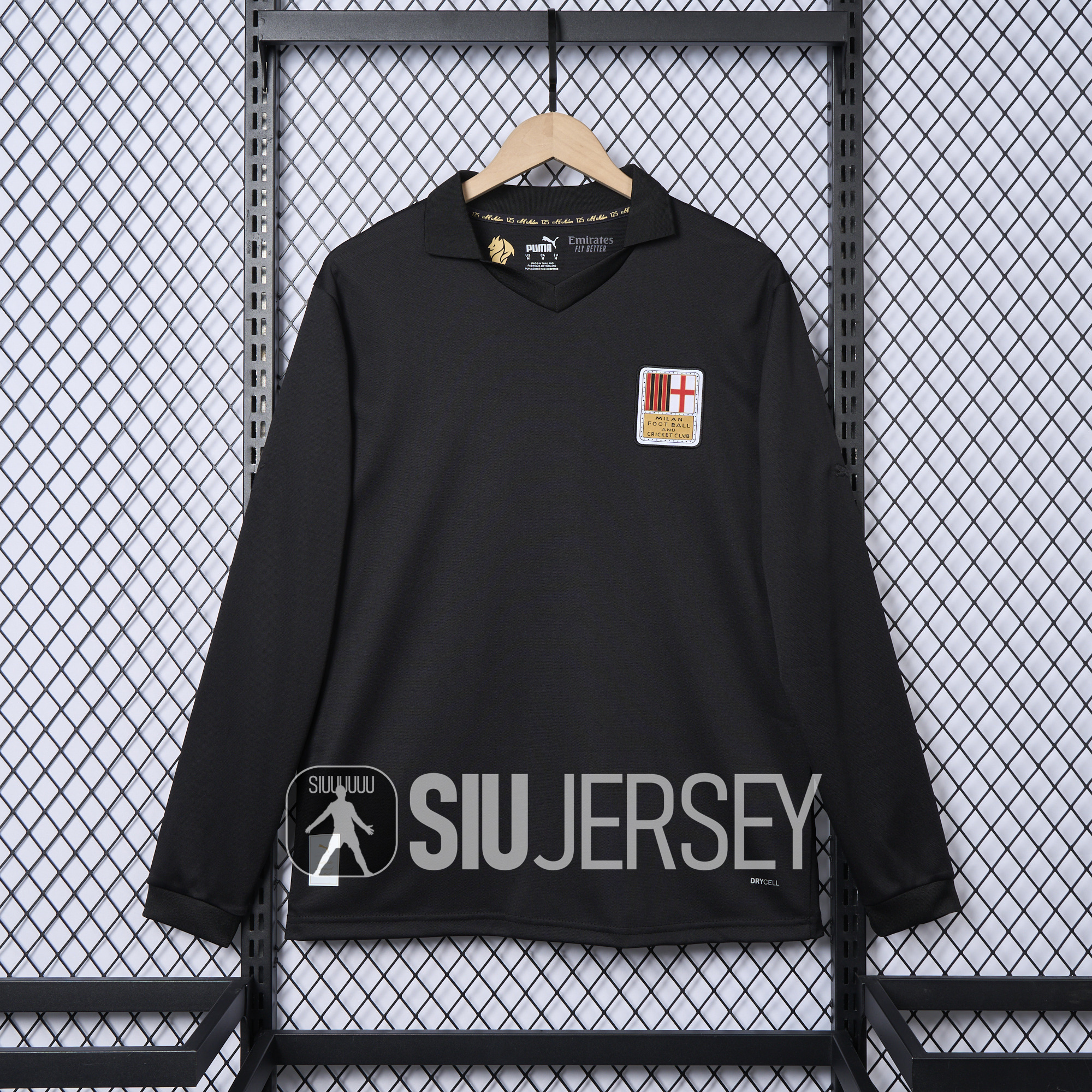 SIUjerseys-AC Milan 24-25 125th Anniversary Long Sleeves Black GK Jersey - Fans Version