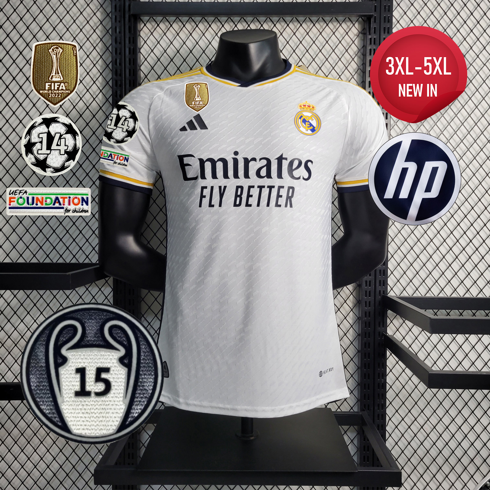 ManixJersey.com | Real Madrid 23-24 Home Stadium Jersey - Player Version -Customize Name, Number and Patch | Worldwide Shipping