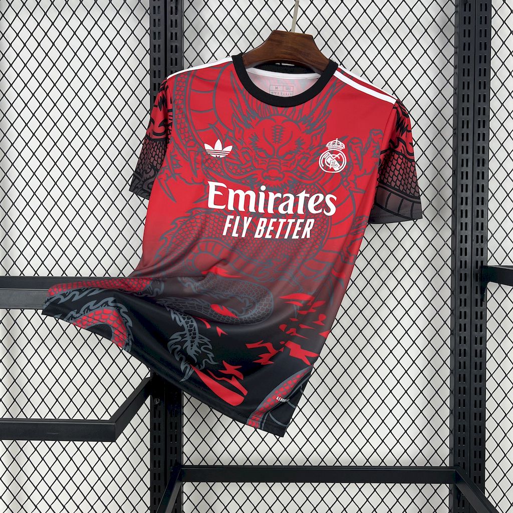 unitedfutballjersey-Real Madrid 24-25 Red & Black Dragon Special Edition Jersey