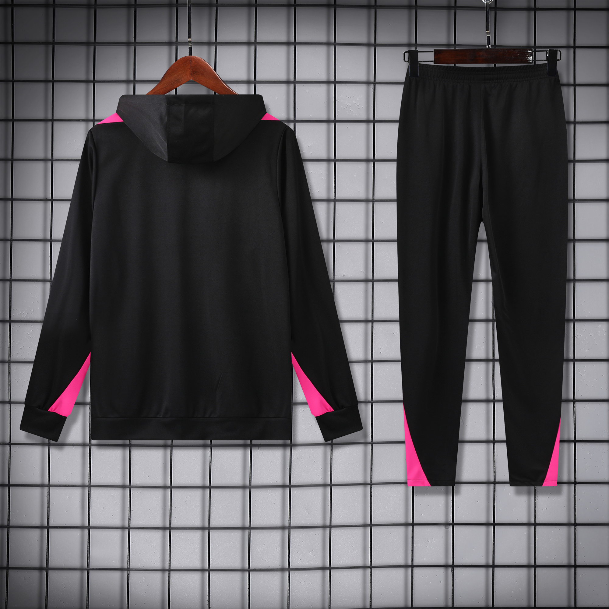 unitedfutballjersey-C.H.E.L.S.E.A 24-25 Training Hoodie Set - Black Hoodie and Black Pants