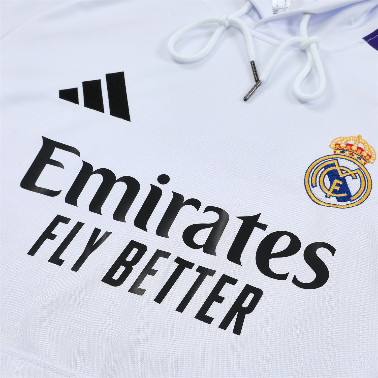 SIUjerseys-Real Madrid 24-25 Training Hoodie Set - White Hoodie and Black Pants