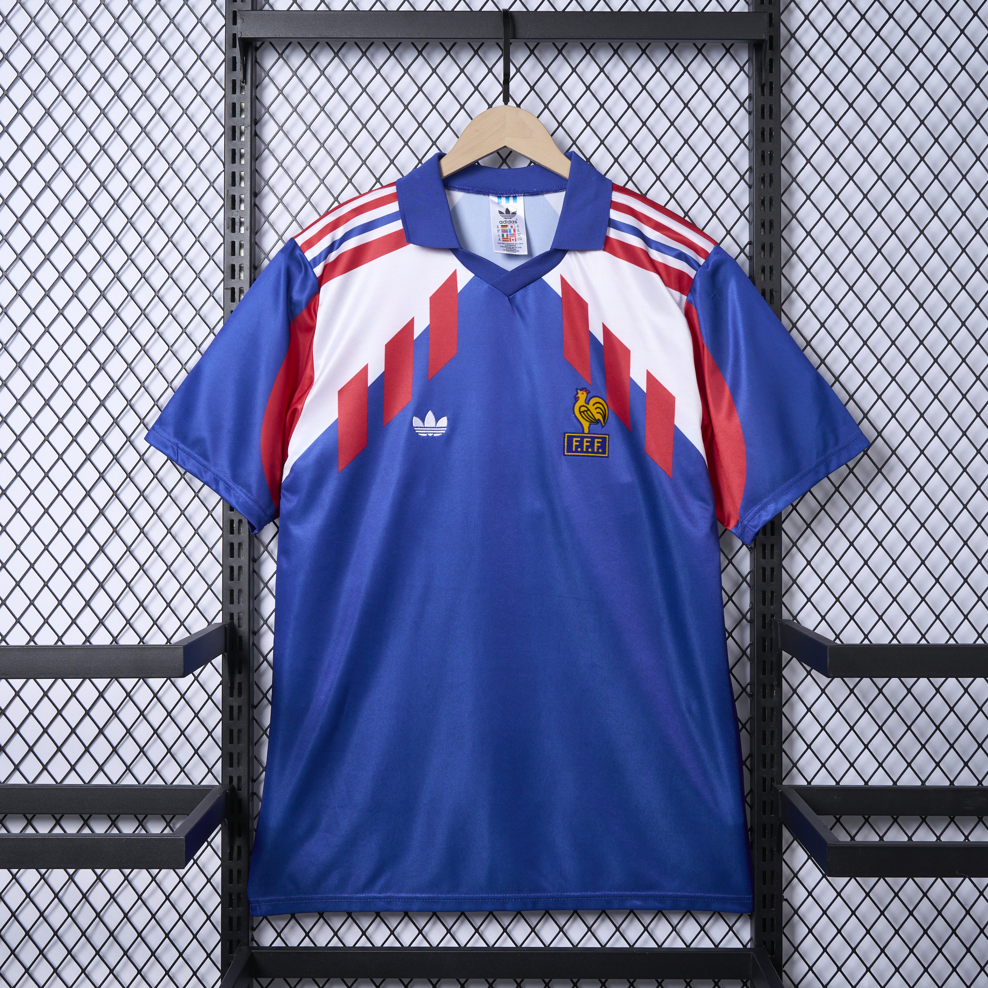 unitedfutballjersey-Retro France 1990 Home Stadium Jersey