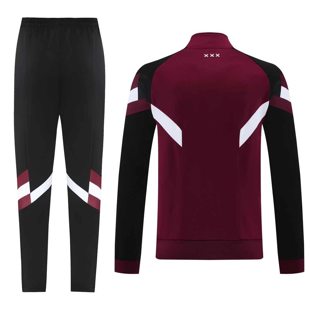 SIUjerseys-Ajax 24-25 Retro Style Jacket Training Tracksuit - Deep Red