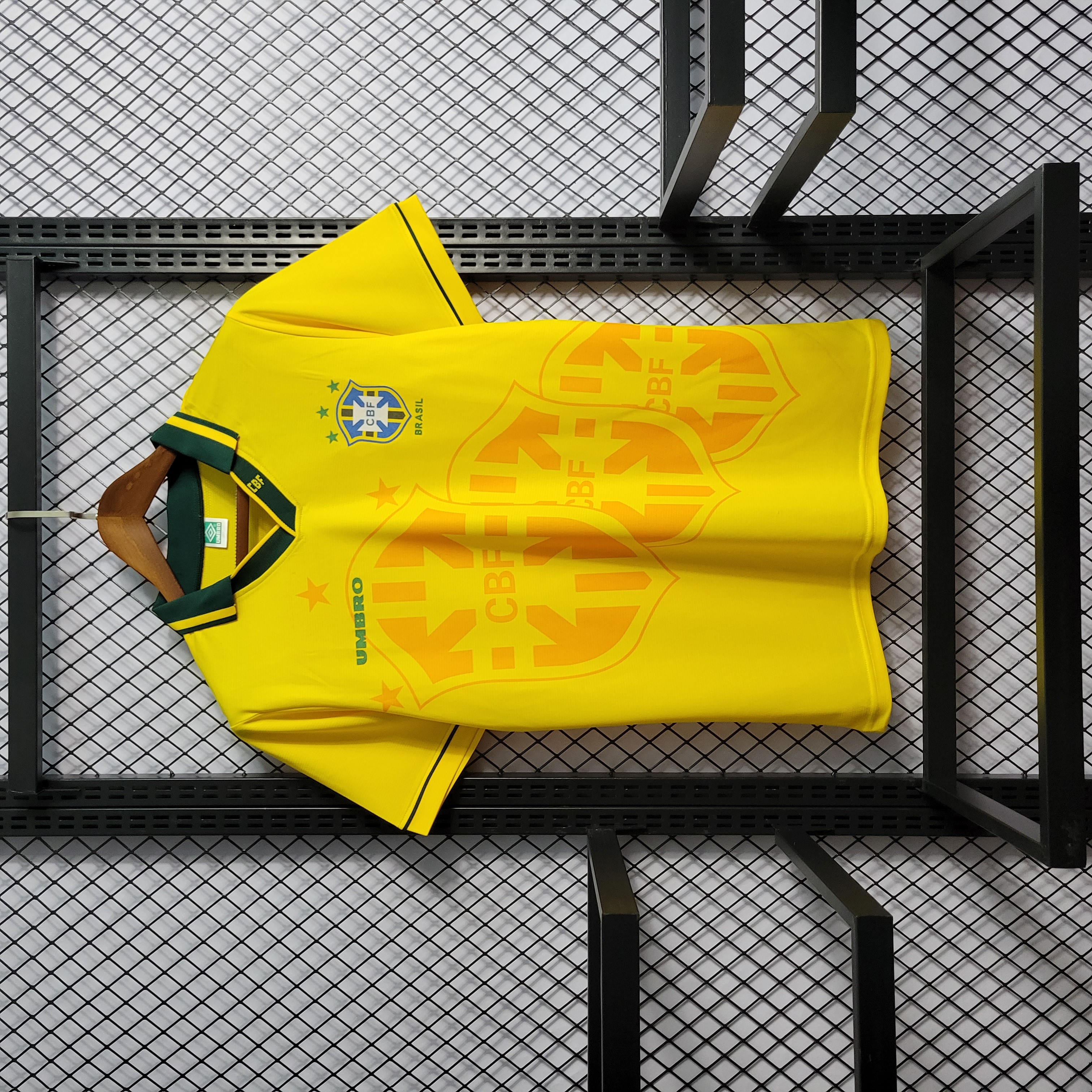 SIUjerseys-Retro Brazil 1994 Home Stadium Jersey