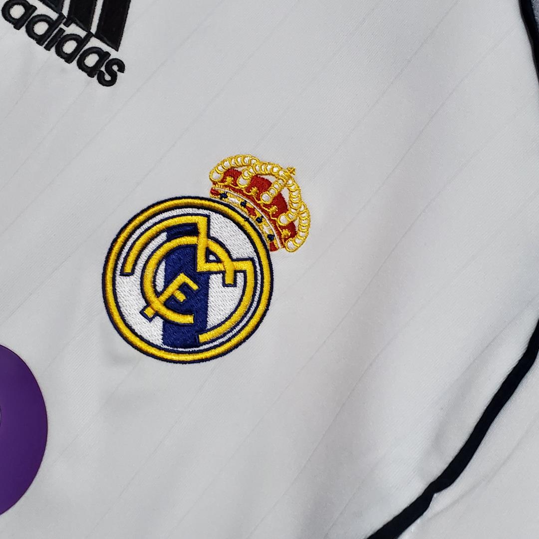 SIUjerseys-Retro Real Madrid 06-07 Home Long Sleeve Jersey
