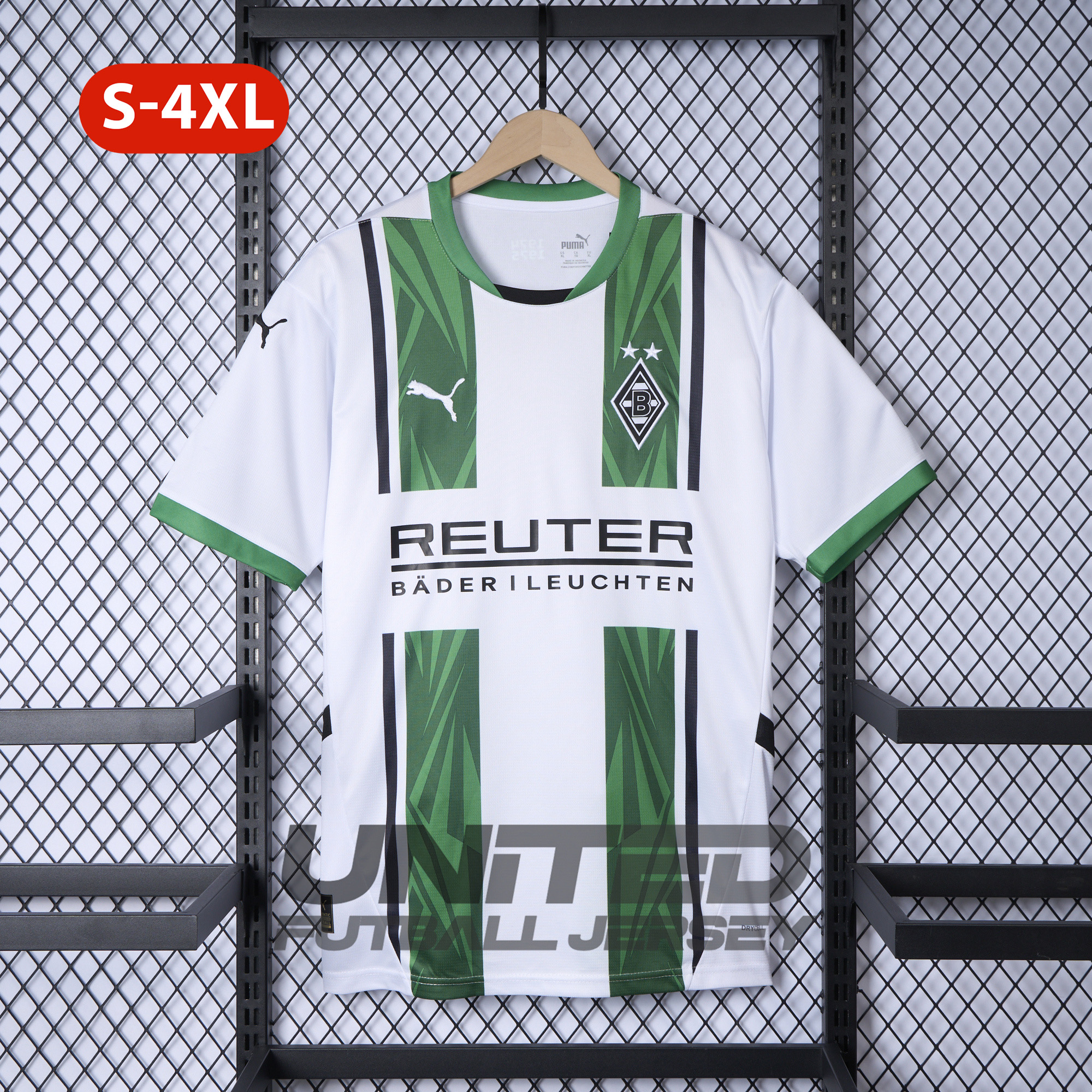 Unitedfootballkit.com | Borussia Mönchengladbach 24-25 Home Stadium Jersey - Fans Version -Customize Name, Number and Patch | Worldwide Shipping