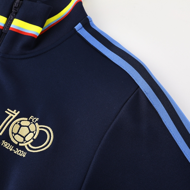 unitedfutballjersey-Colombia 2024 100th Anniversary 24-25 Jacket Training Tracksuit - Deep Blue