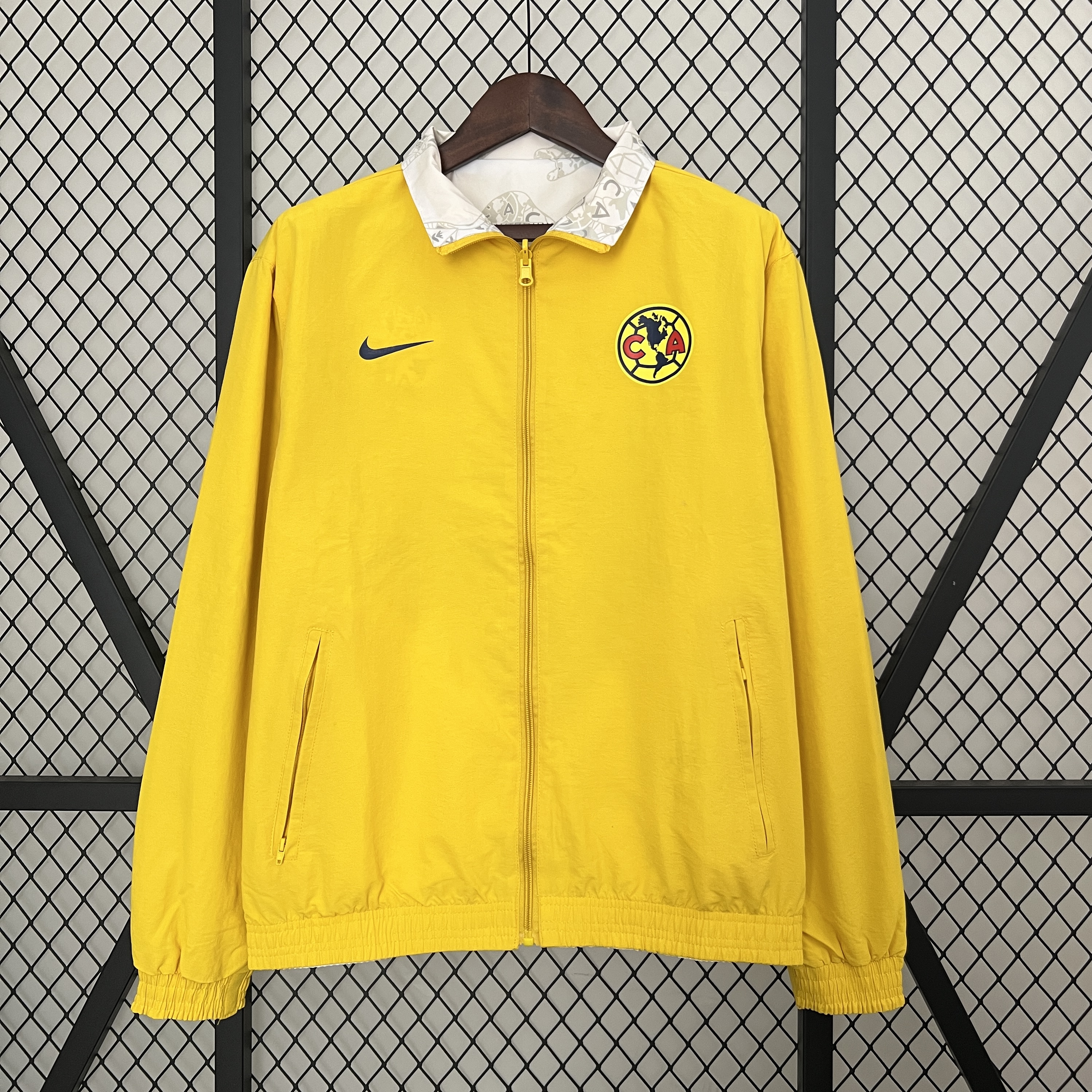 SIUjerseys-Club América 24-25 Double Sided Reversible Windbreaker - Yellow & White