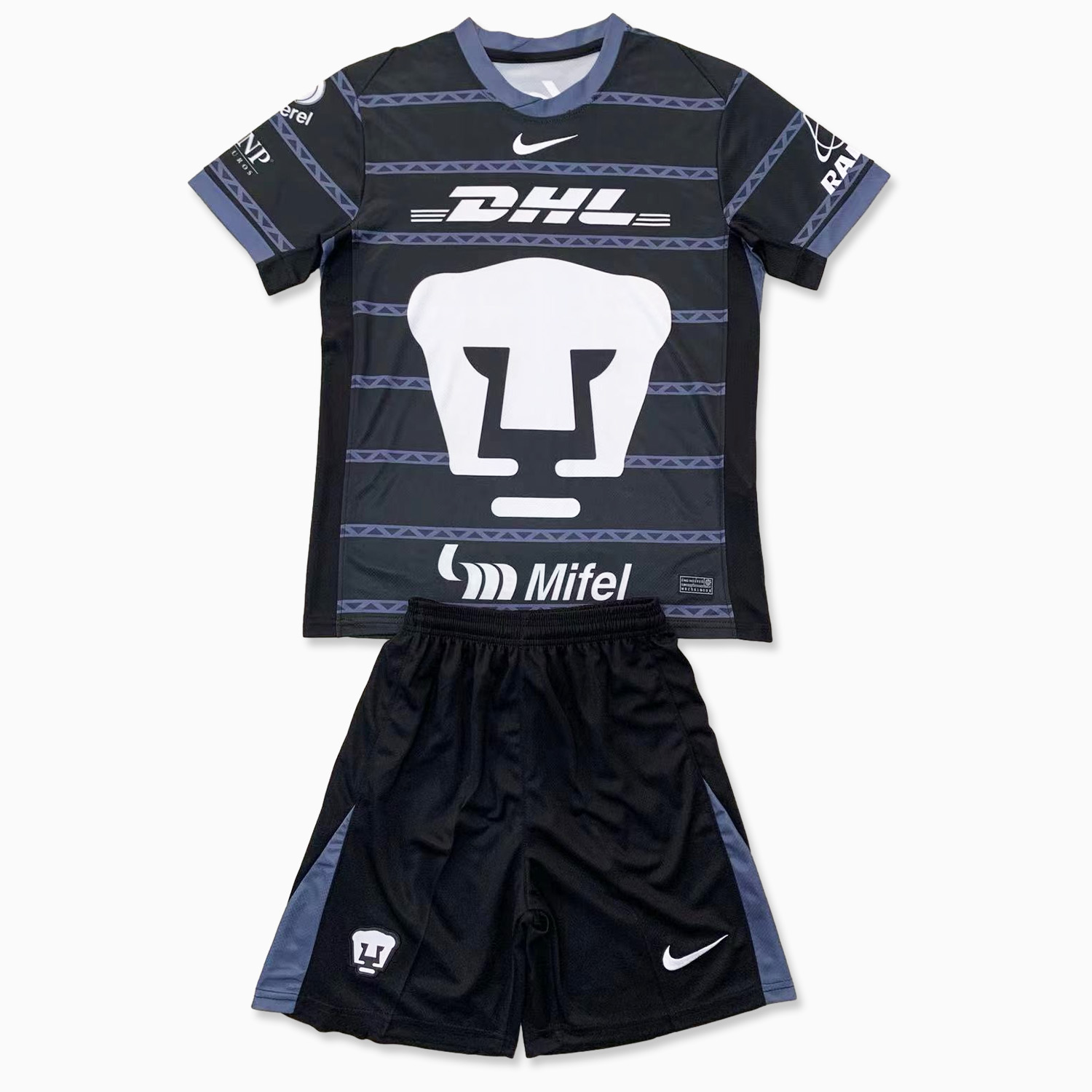 SIUjerseys-Pumas UNAM 24-25 Black Goalkeeper Kids Kit