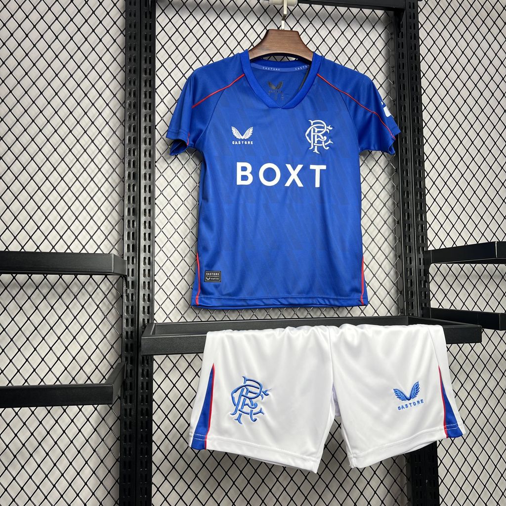 SIUjerseys-Glasgow Rangers 24-25 Home Stadium Kids Kit