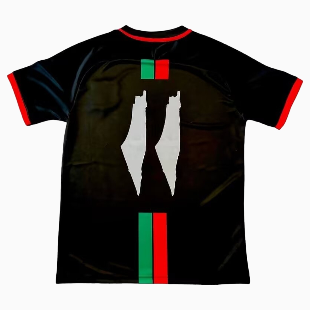 SIUjerseys-FC Palestina 24-25 Black Centre Striped Jersey with Arabic and Pattern