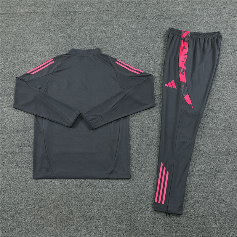 SIUjerseys-Germany 2024 Long Sleeve Training Set - Dark Gray With Pink