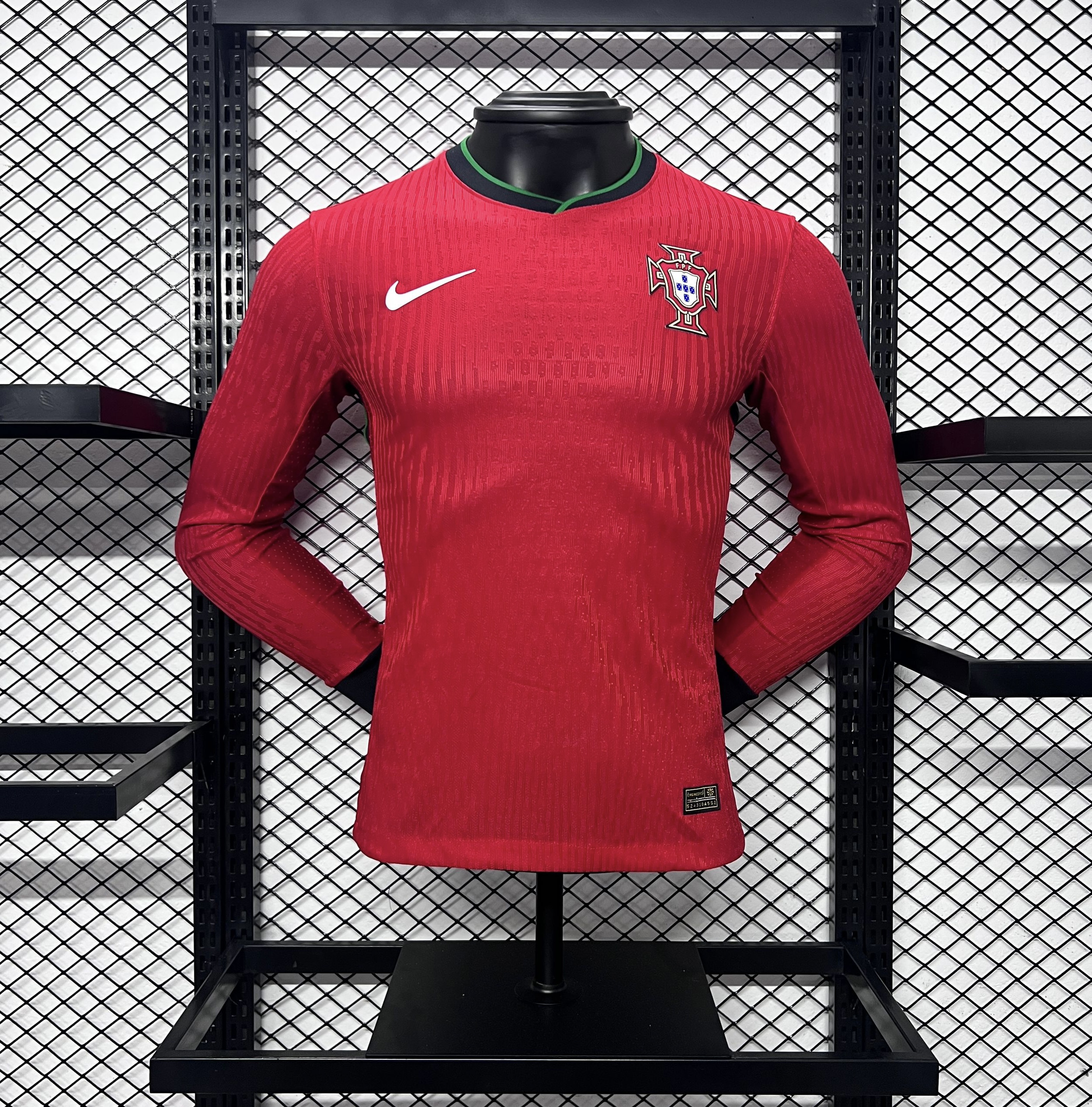 JerseysGala.com | Portugal 2024 Home Stadium Long Sleeve Jersey - Player Version -Customize Name, Number and Patch | Worldwide Shipping