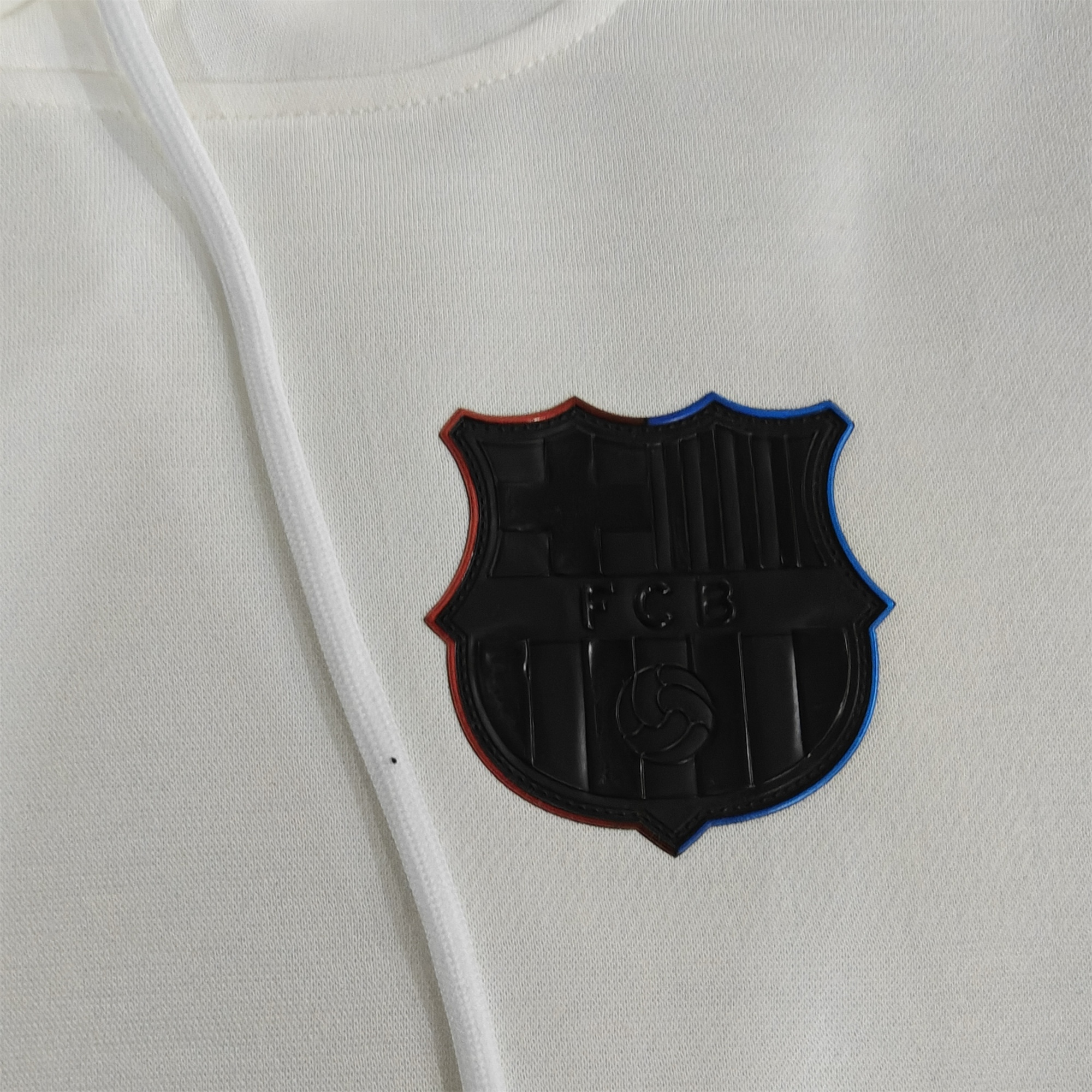 SIUjerseys-Barcelona 24-25 Black Team Badge Hoodie - Off White