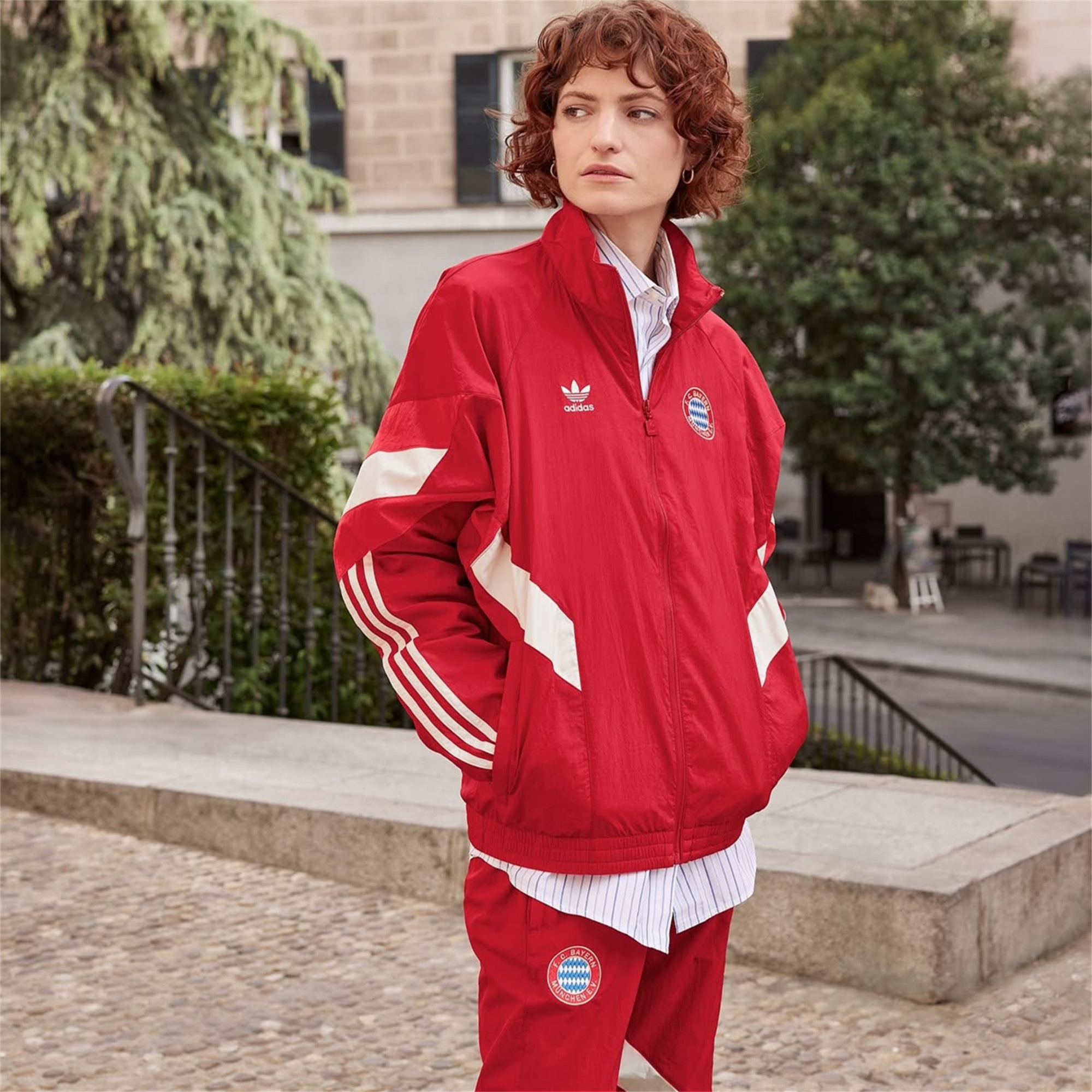 SIUjerseys-Bayern Munich 24-25 Originals LFSTLR Windbreaker Suit - Red Jackets & Pants